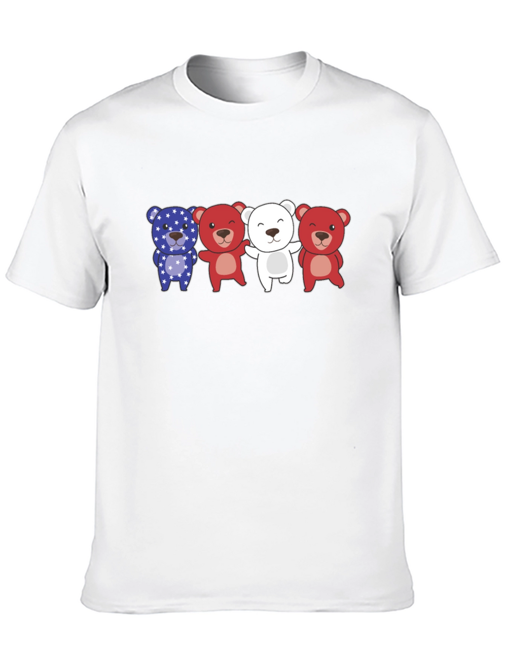 Camiseta Negra con Diseño de Ositos Patrióticos