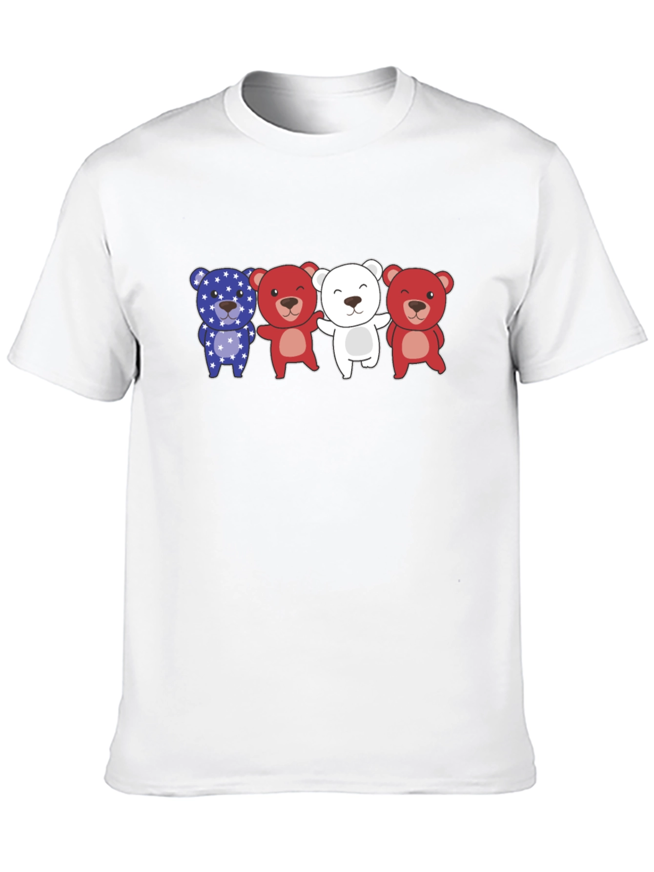 Camiseta Negra con Diseño de Ositos Patrióticos