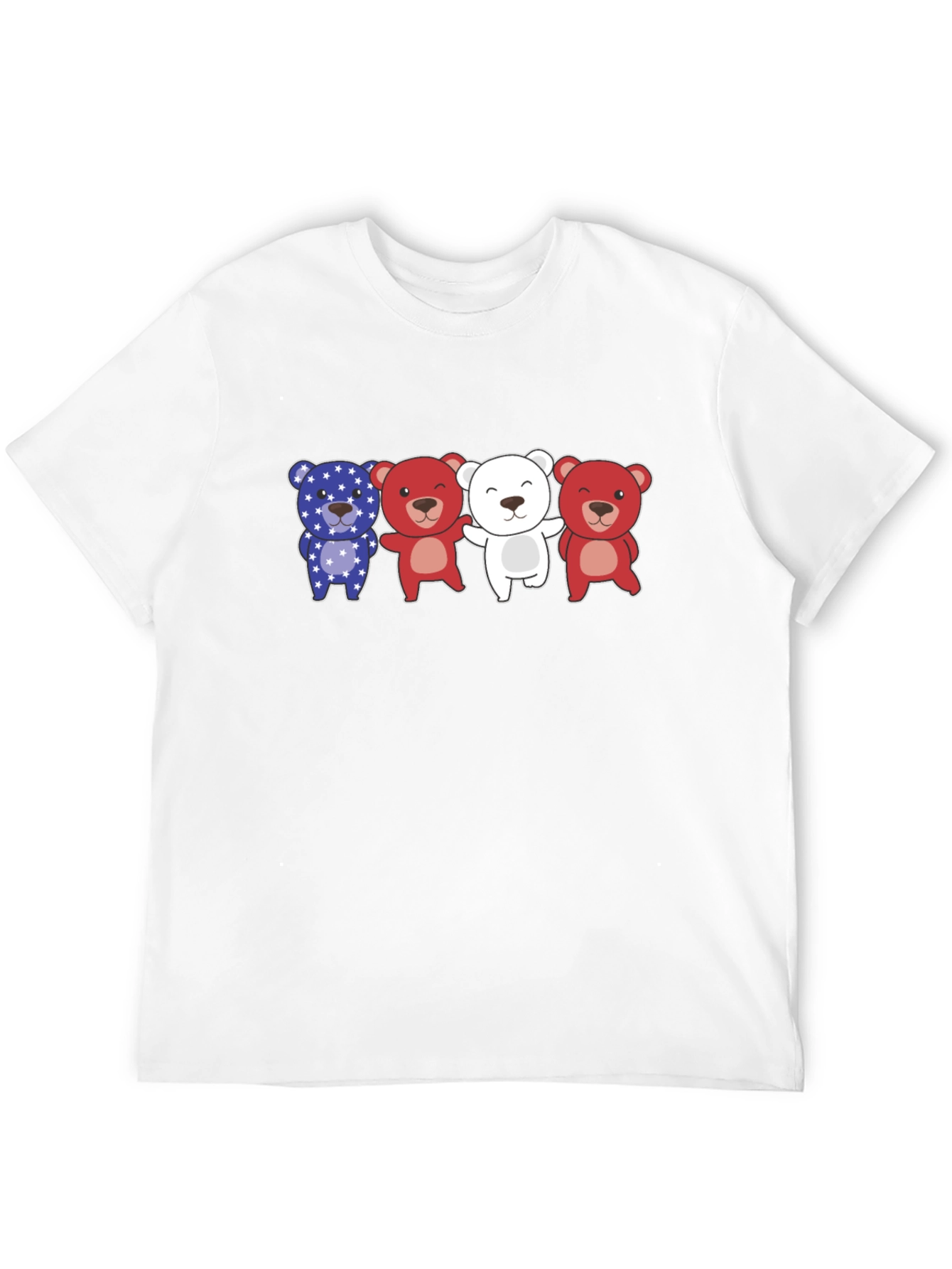 Camiseta Negra con Diseño de Ositos Patrióticos