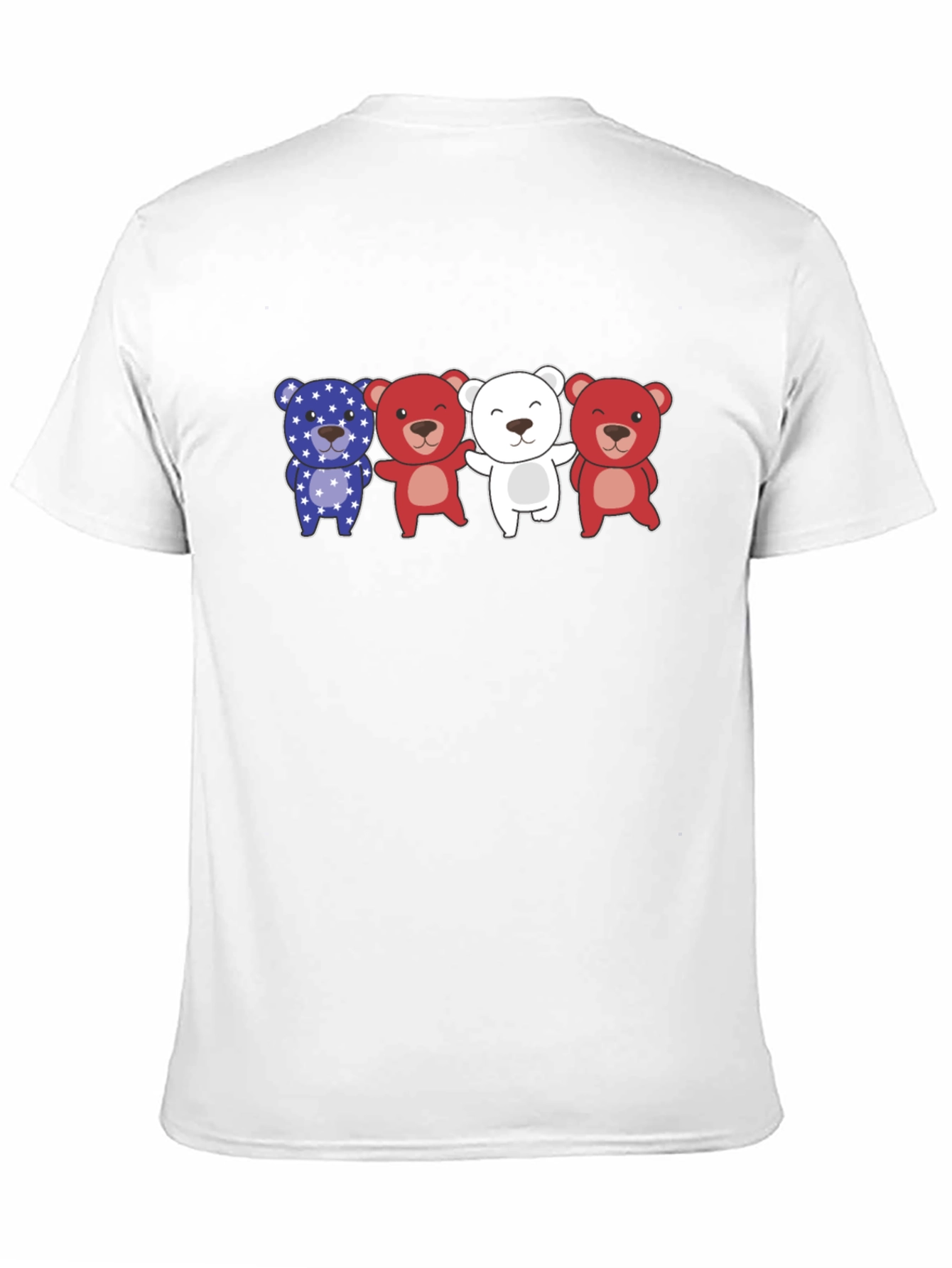 Camiseta Negra con Diseño de Ositos Patrióticos