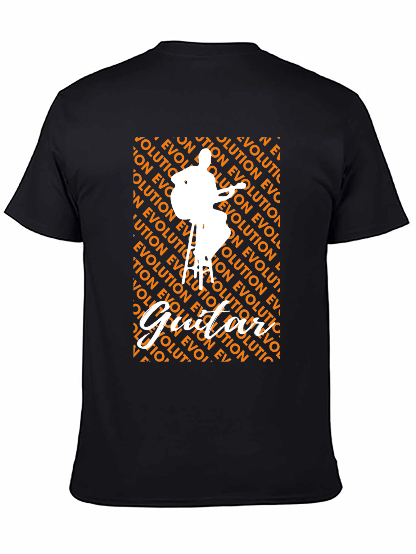Camiseta Negra con Diseño de Guitarrista