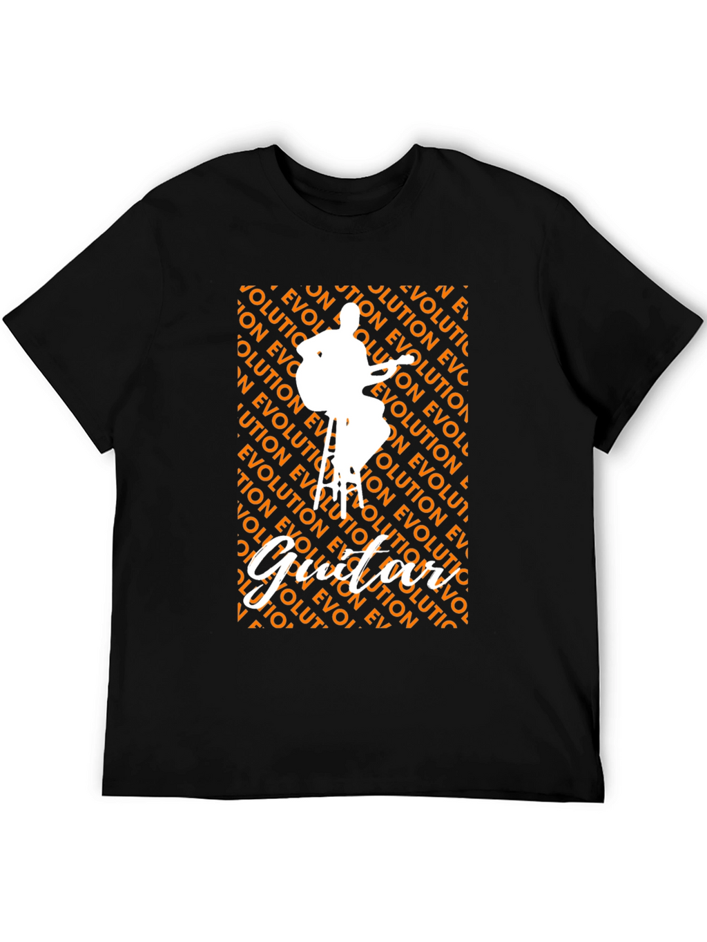 Camiseta Negra con Diseño de Guitarrista