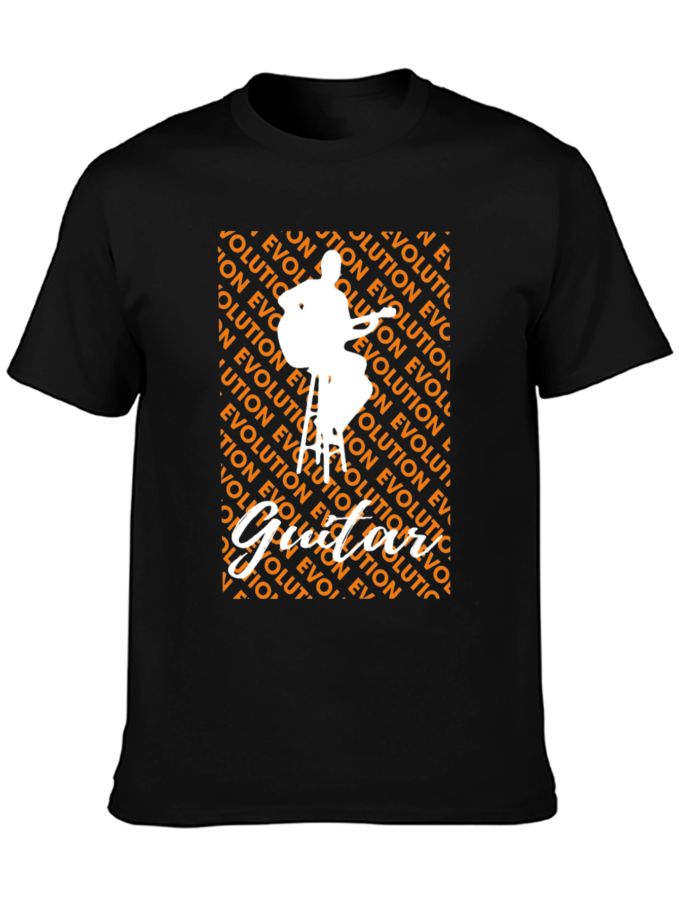 Camiseta Negra con Diseño de Guitarrista