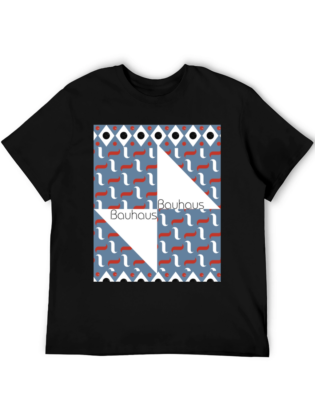 Camiseta Negra Bauhaus Diseño Geométrico Estilo Artístico