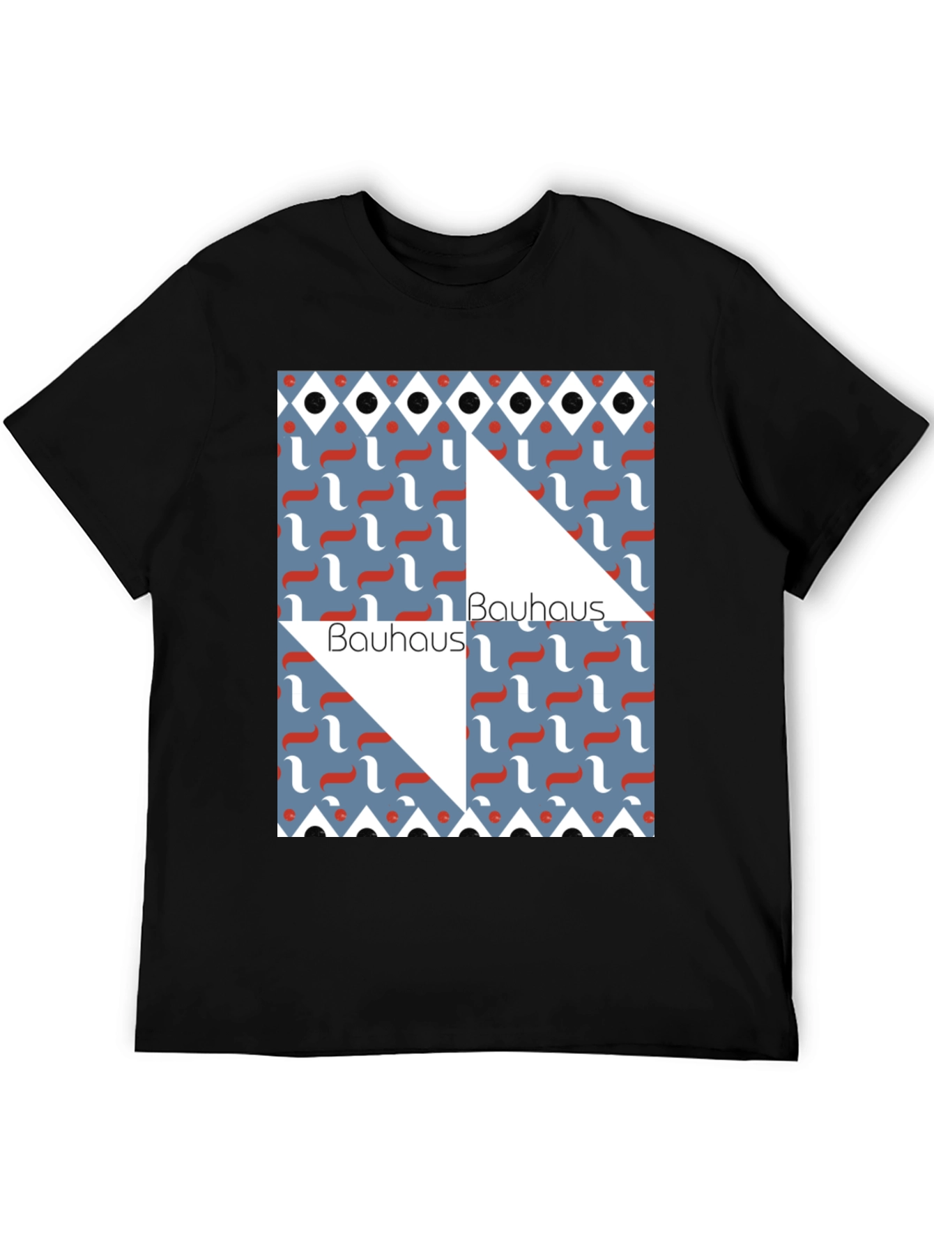 Camiseta Negra Bauhaus Diseño Geométrico Estilo Artístico