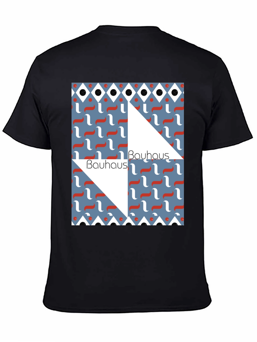 Camiseta Negra Bauhaus Diseño Geométrico Estilo Artístico