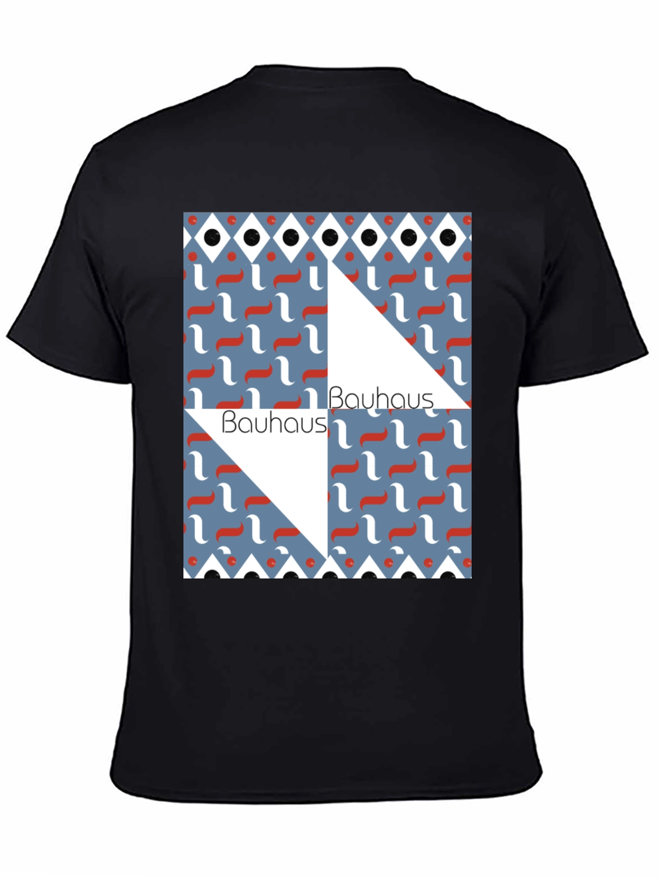 Camiseta Negra Bauhaus Diseño Geométrico Estilo Artístico