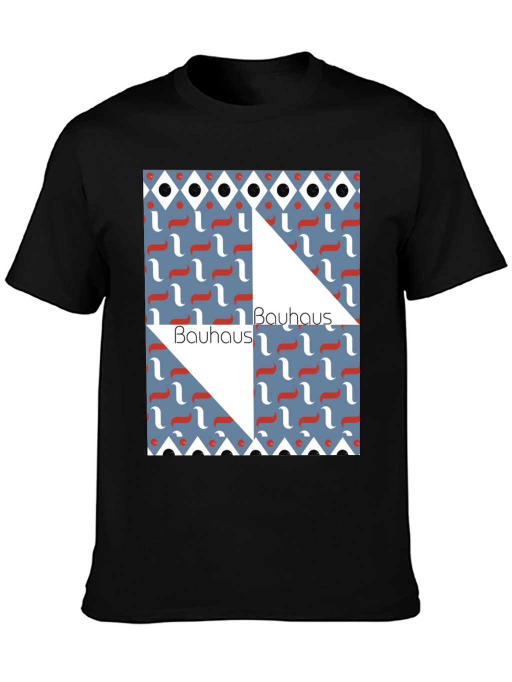 Camiseta Negra Bauhaus Diseño Geométrico Estilo Artístico