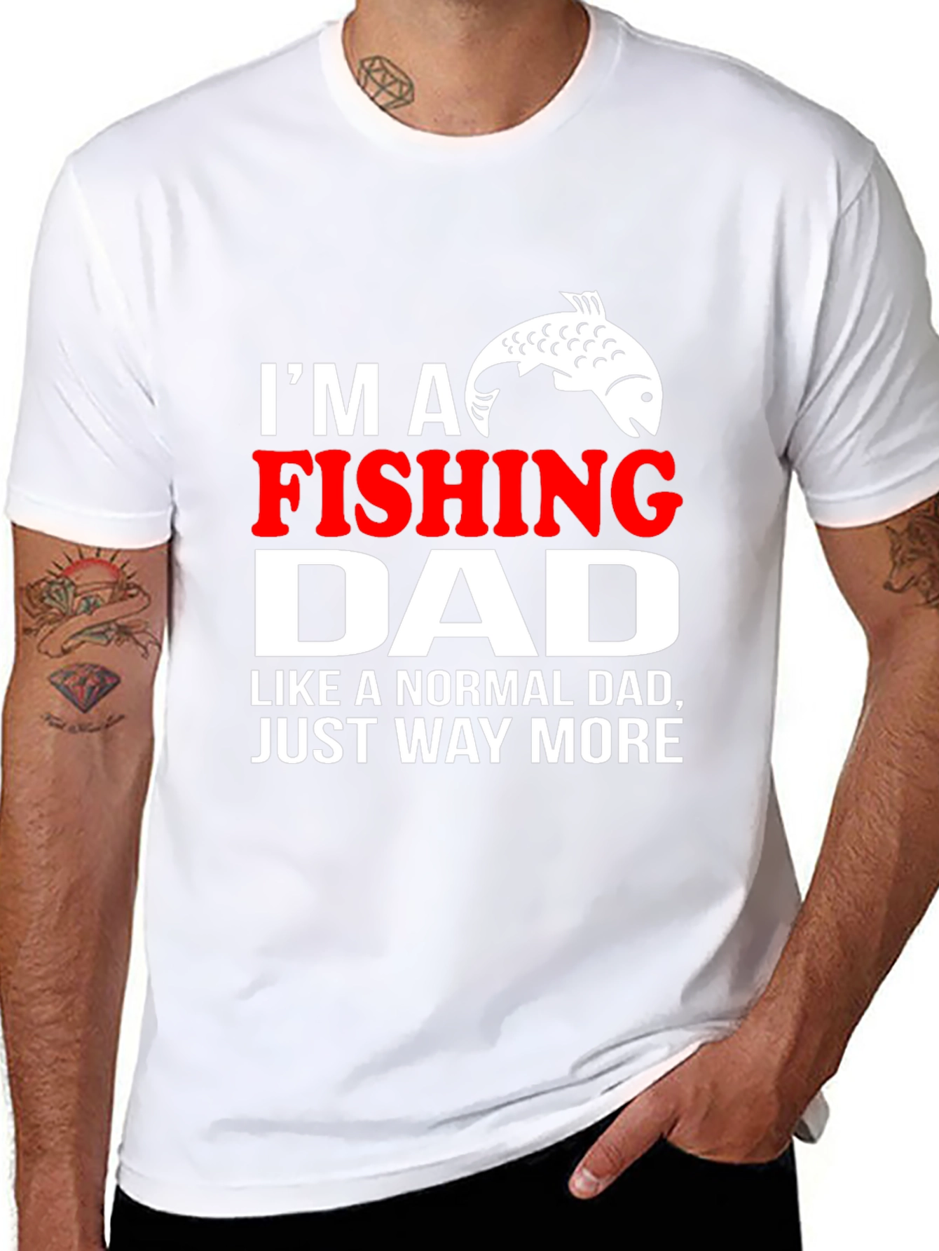 Camiseta Hombre Negro: Papá Pescador
