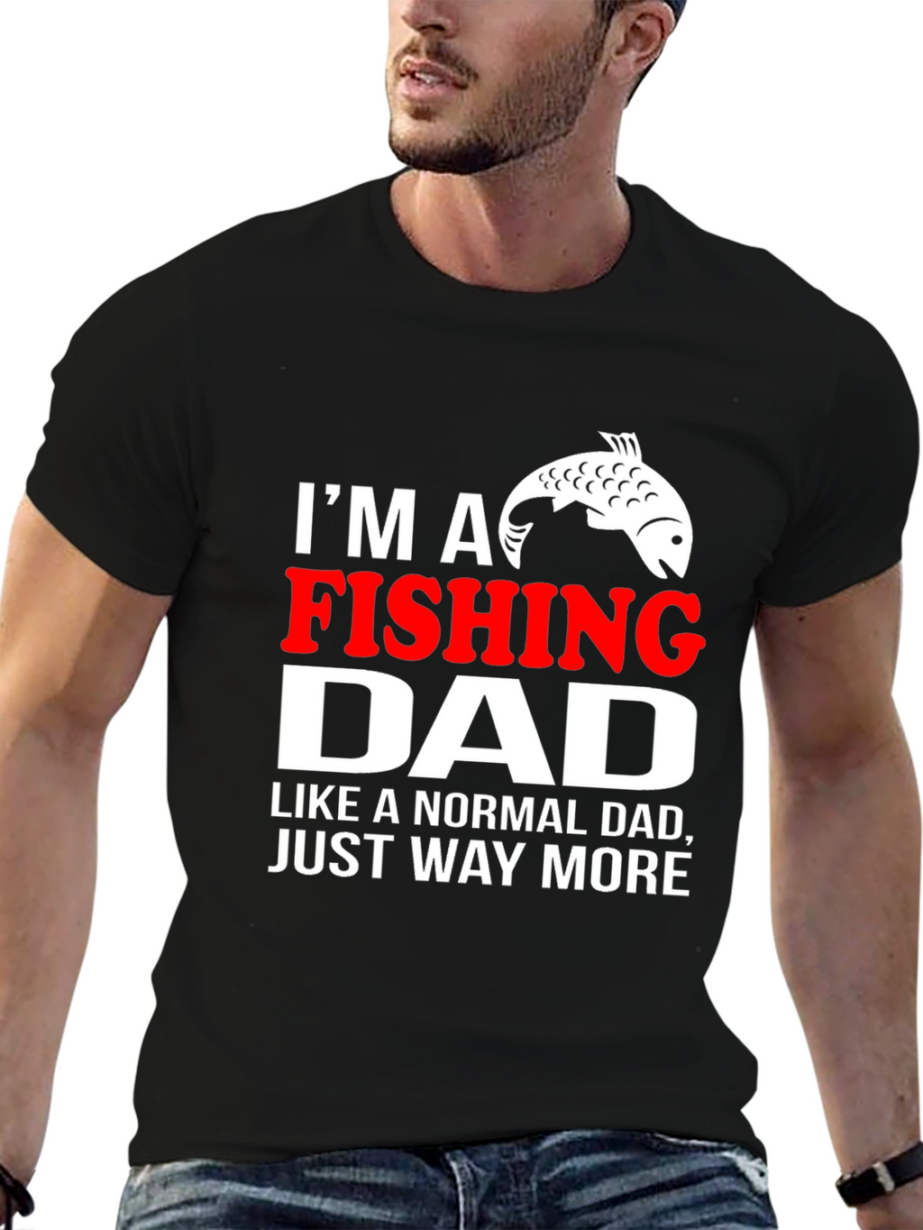 Camiseta Hombre Negro: Papá Pescador
