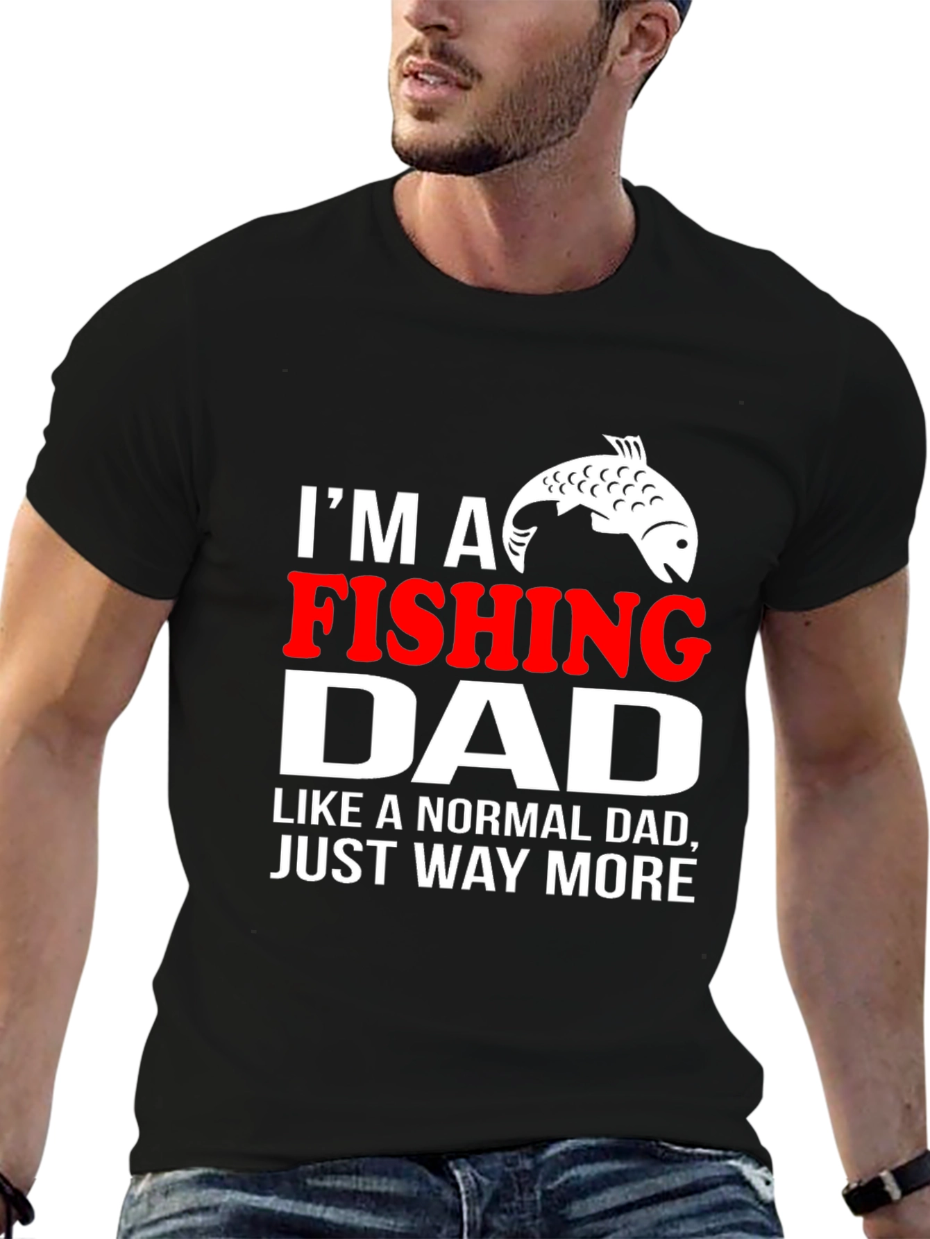 Camiseta Hombre Negro: Papá Pescador