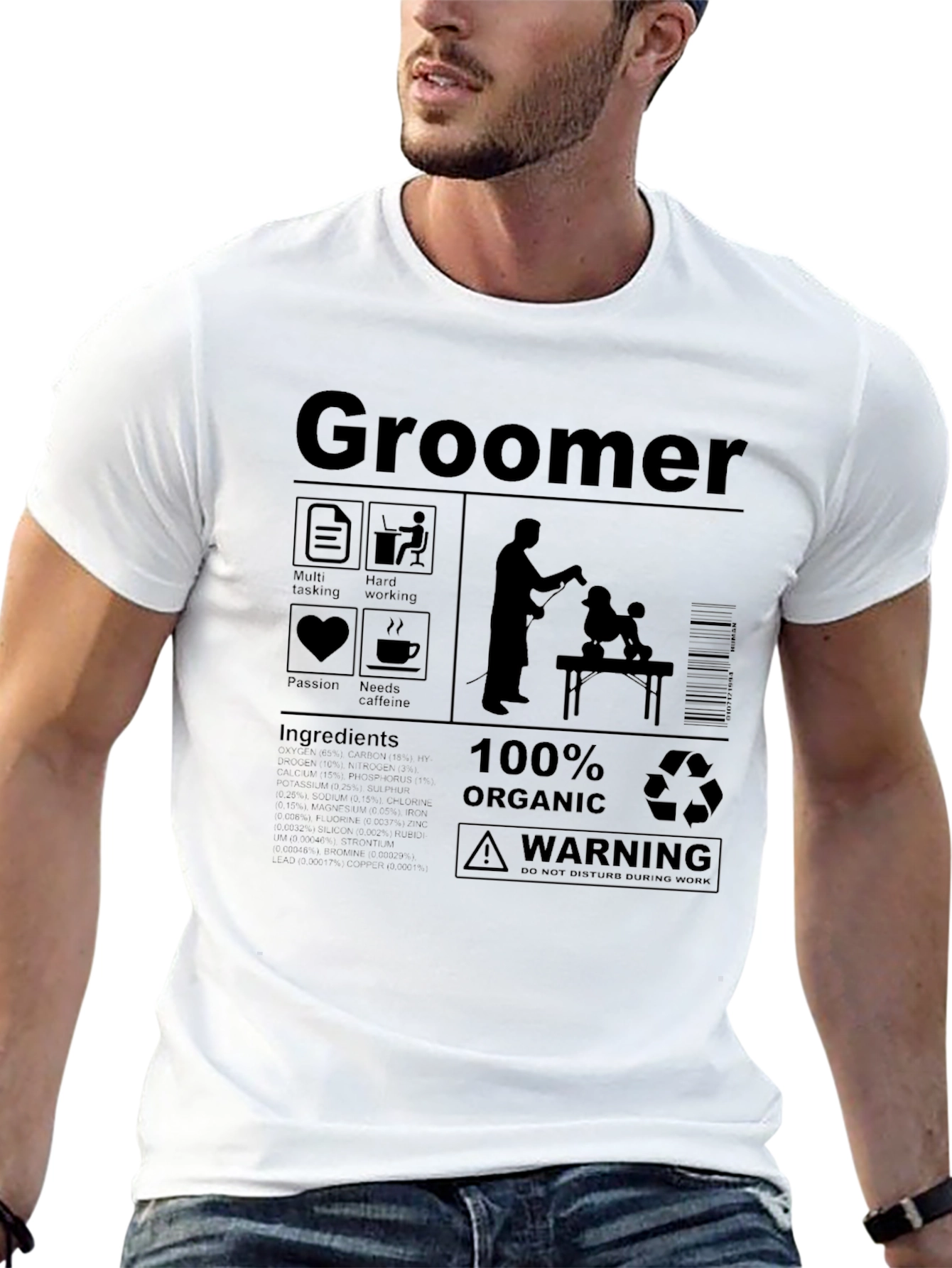 Camiseta Groomer 100% Orgánica para amantes de las mascotas