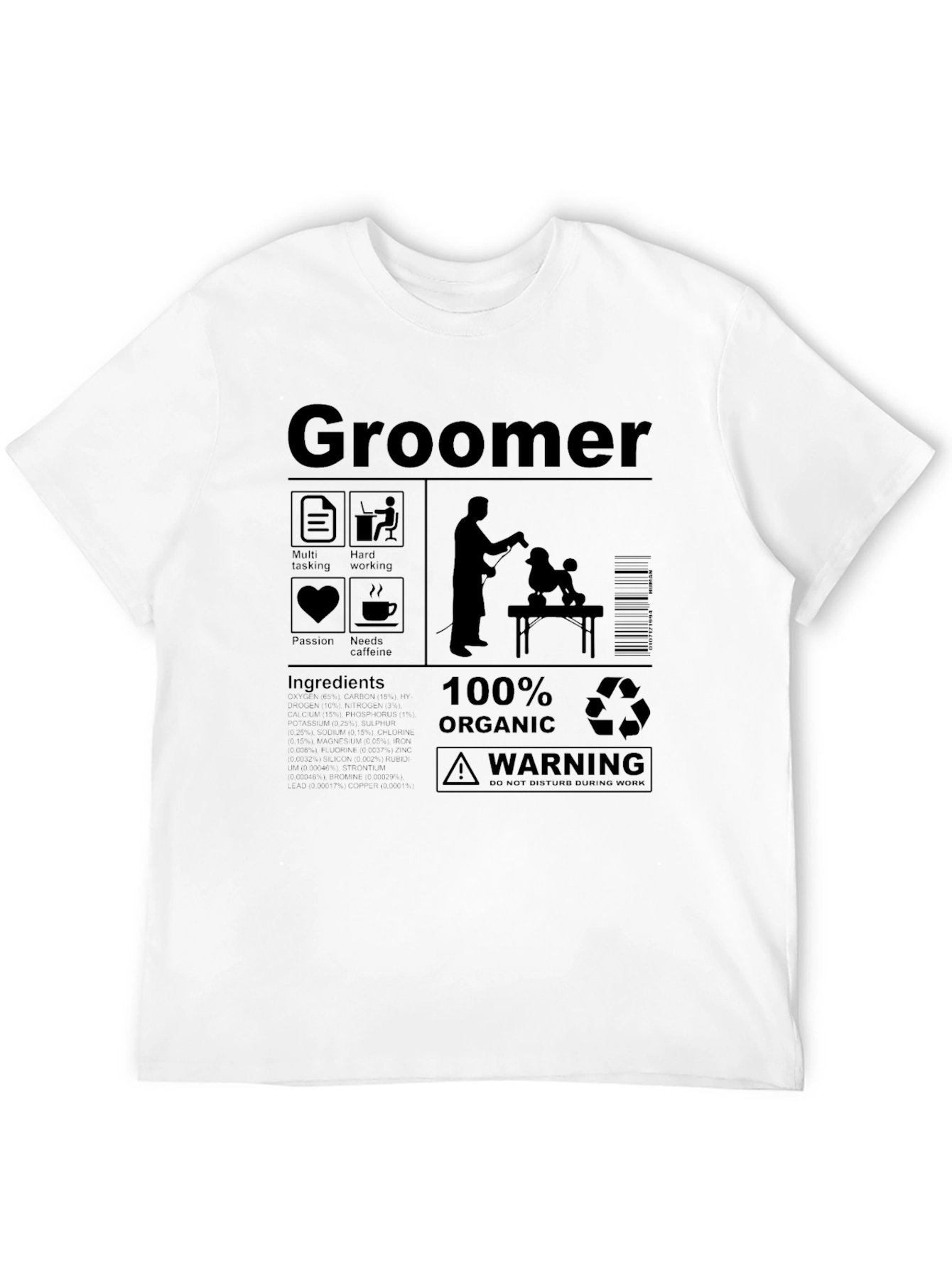Camiseta Groomer 100% Orgánica para amantes de las mascotas