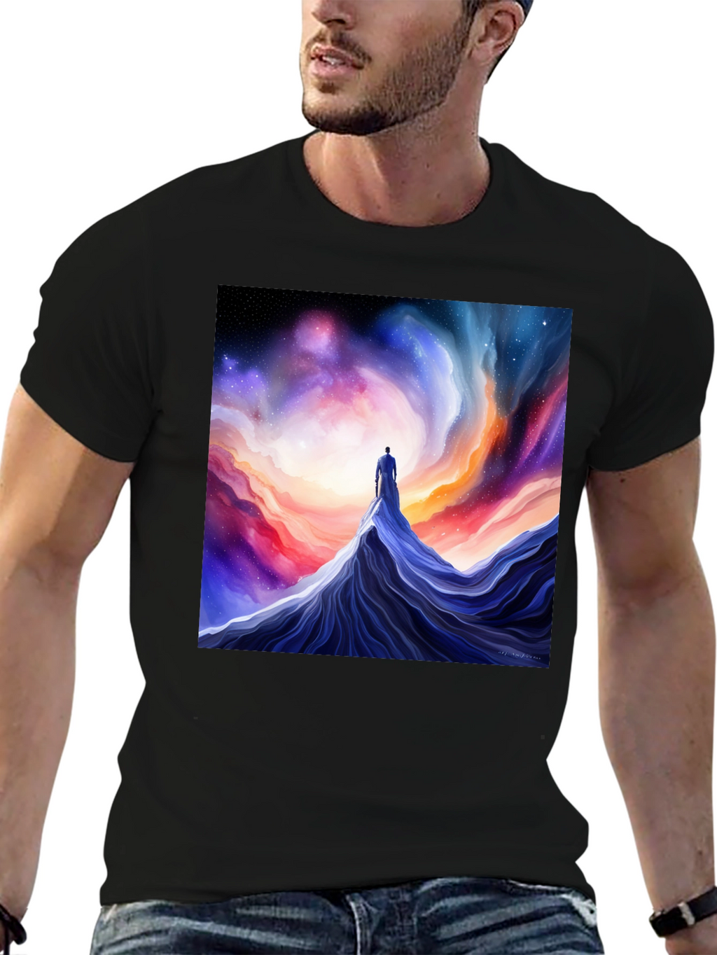 Camiseta Hombre Diseño Cósmico