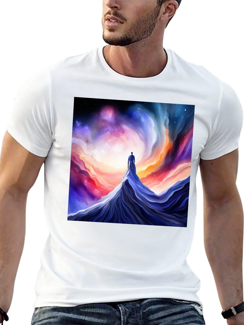 Camiseta Hombre Diseño Cósmico