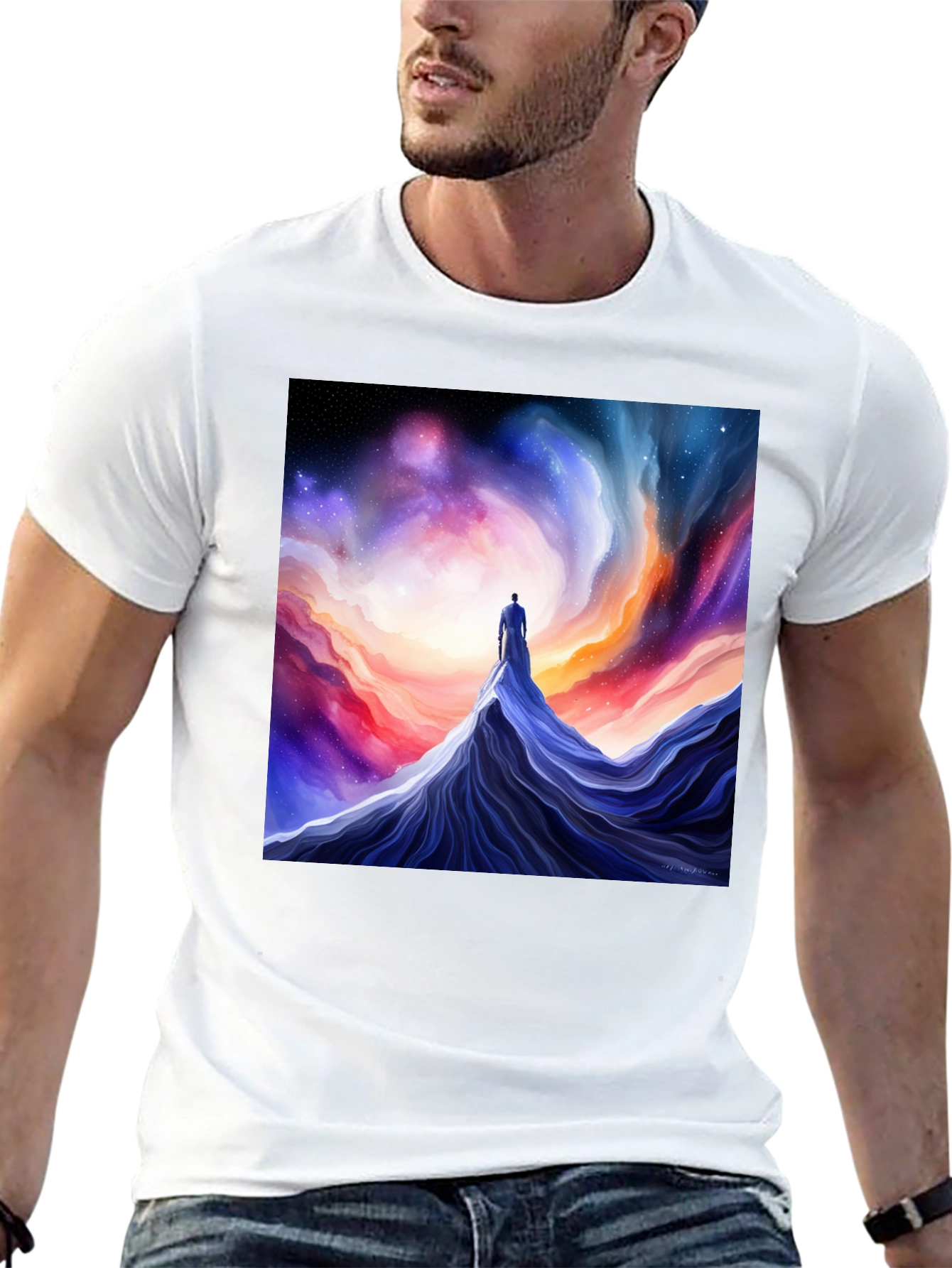 Camiseta Hombre Diseño Cósmico