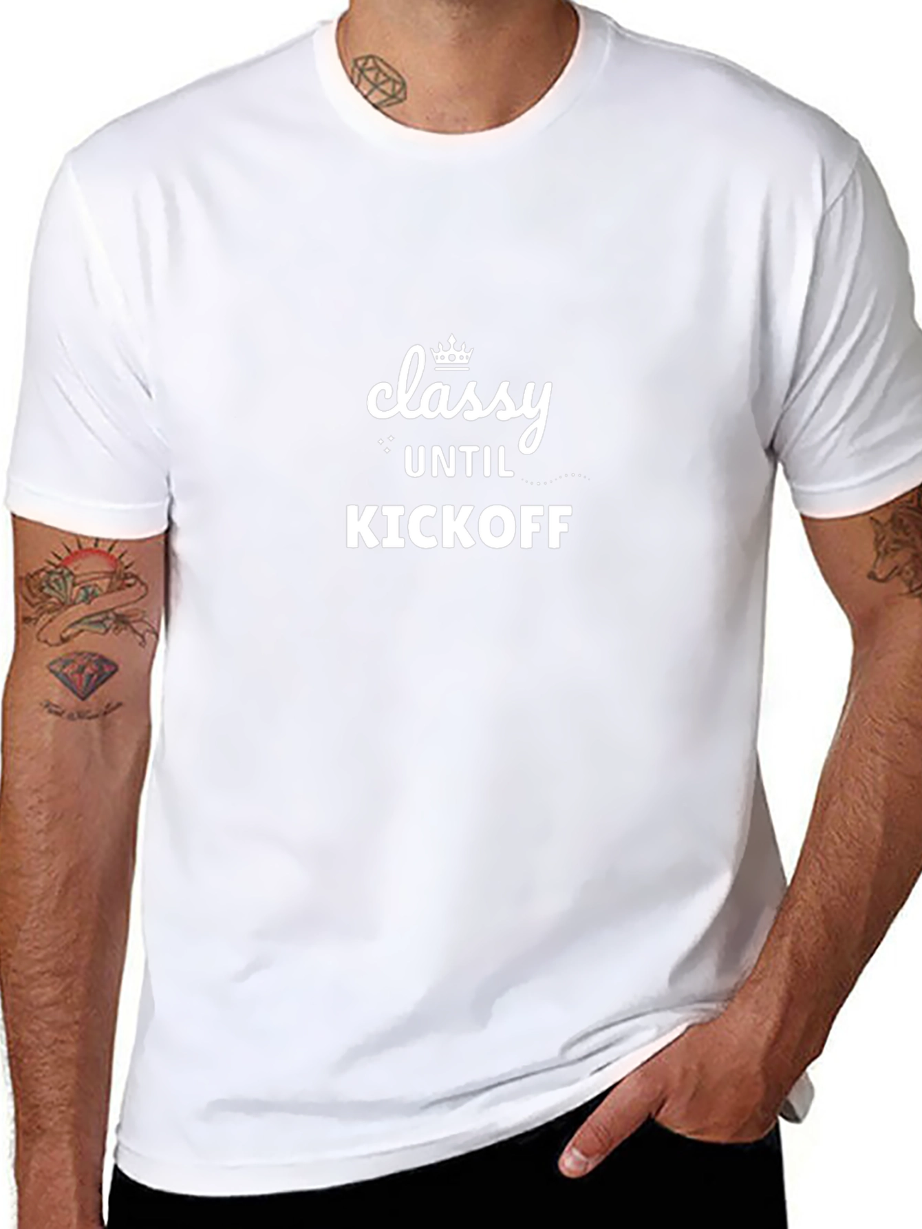 Camiseta Negra Classy Until Kickoff para Hombre