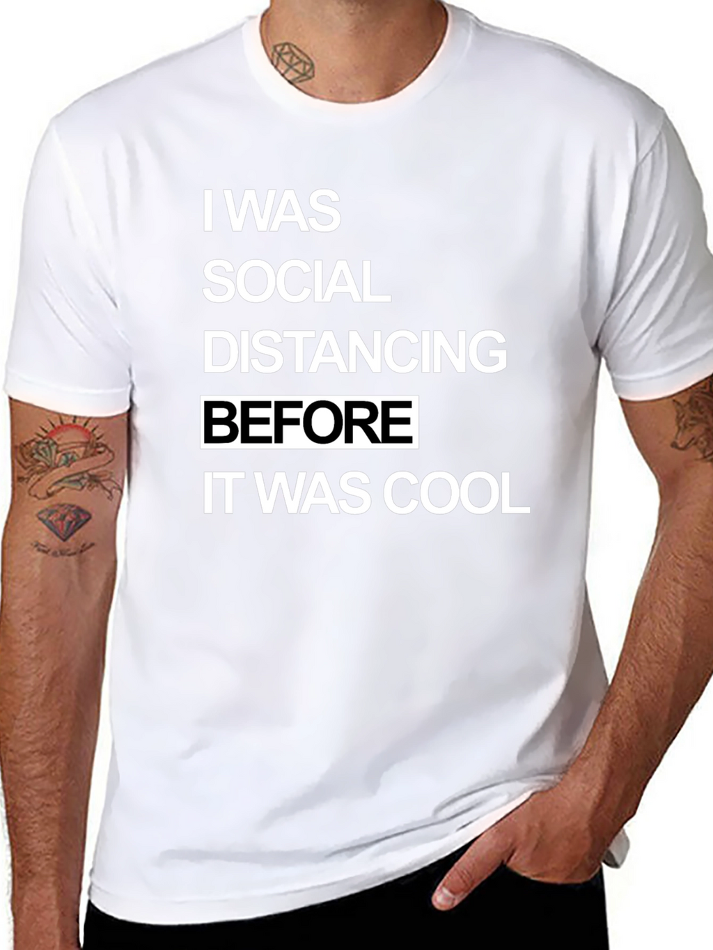 Camiseta Hombre Distanciamiento Social Cool Negra