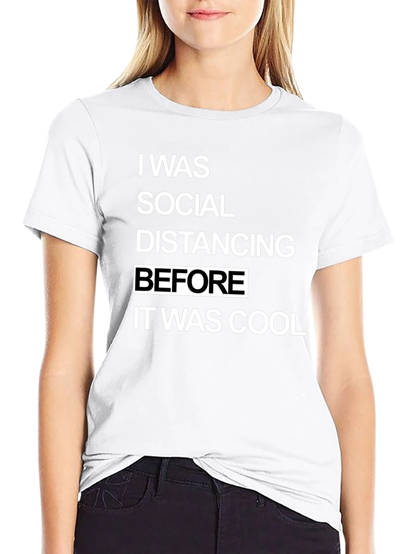 Camiseta Hombre Distanciamiento Social Cool Negra