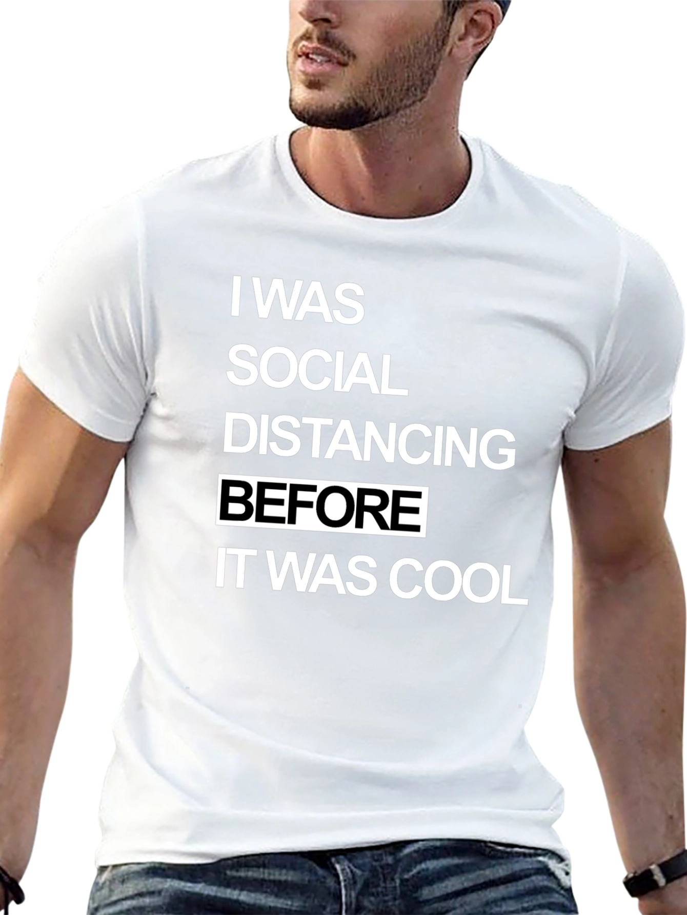 Camiseta Hombre Distanciamiento Social Cool Negra