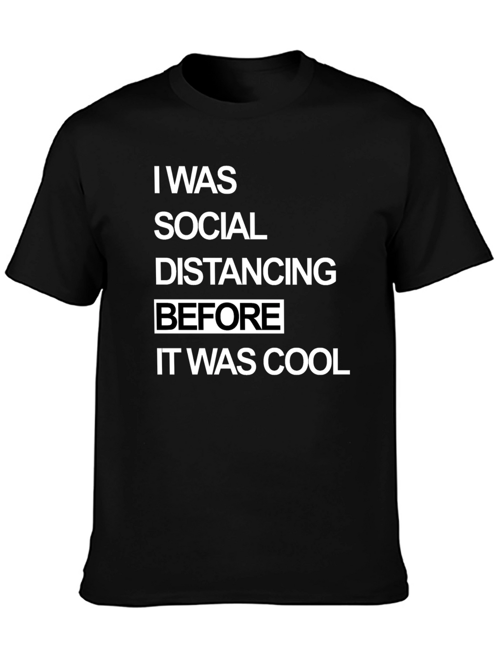 Camiseta Hombre Distanciamiento Social Cool Negra