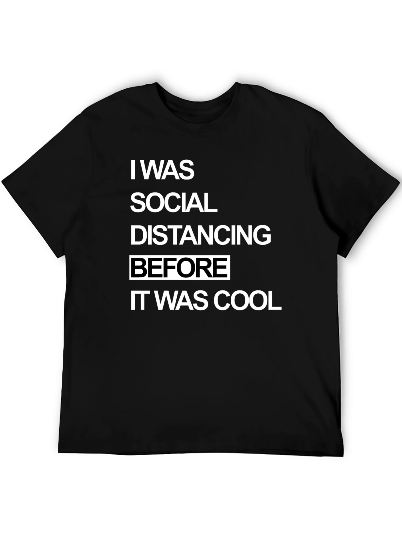 Camiseta Hombre Distanciamiento Social Cool Negra