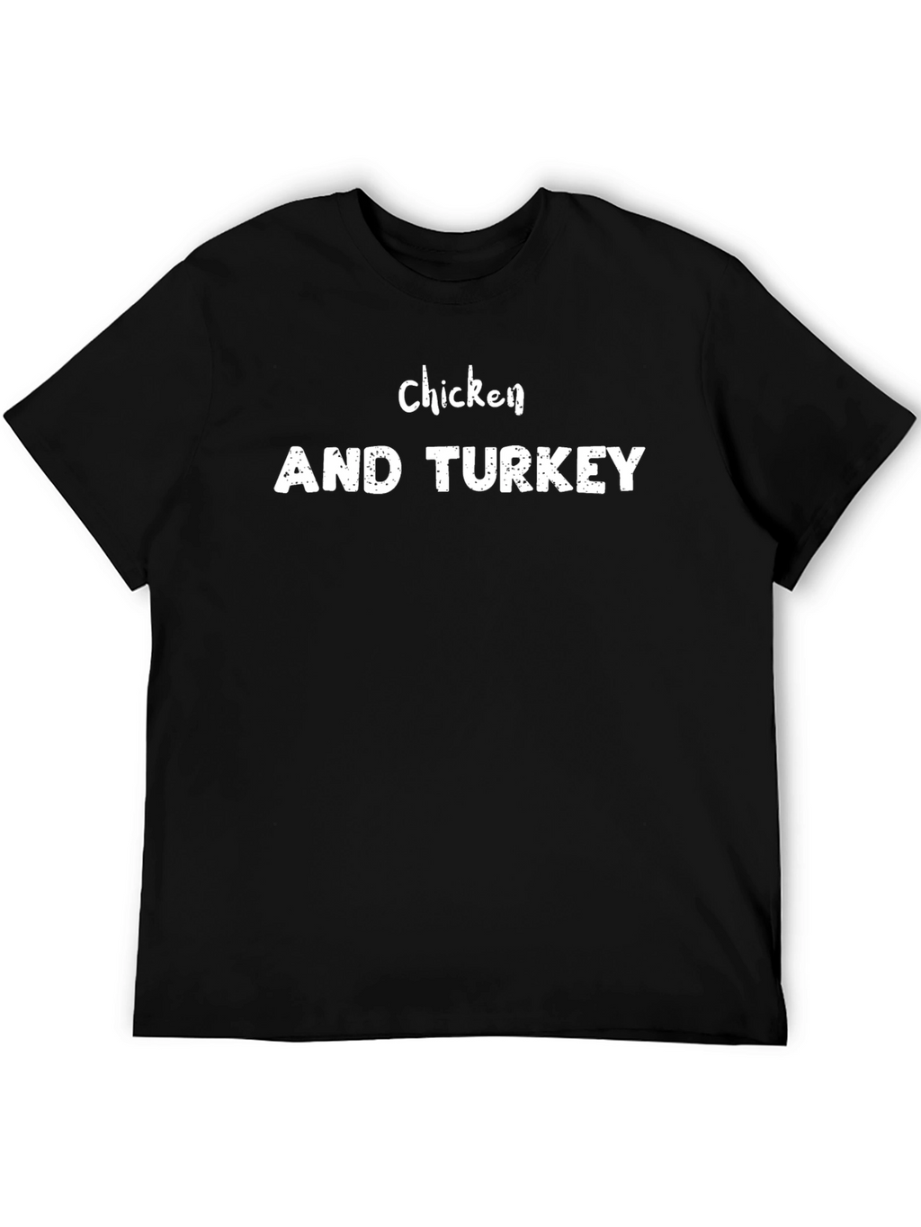 Camiseta Negra Chicken AND TURKEY