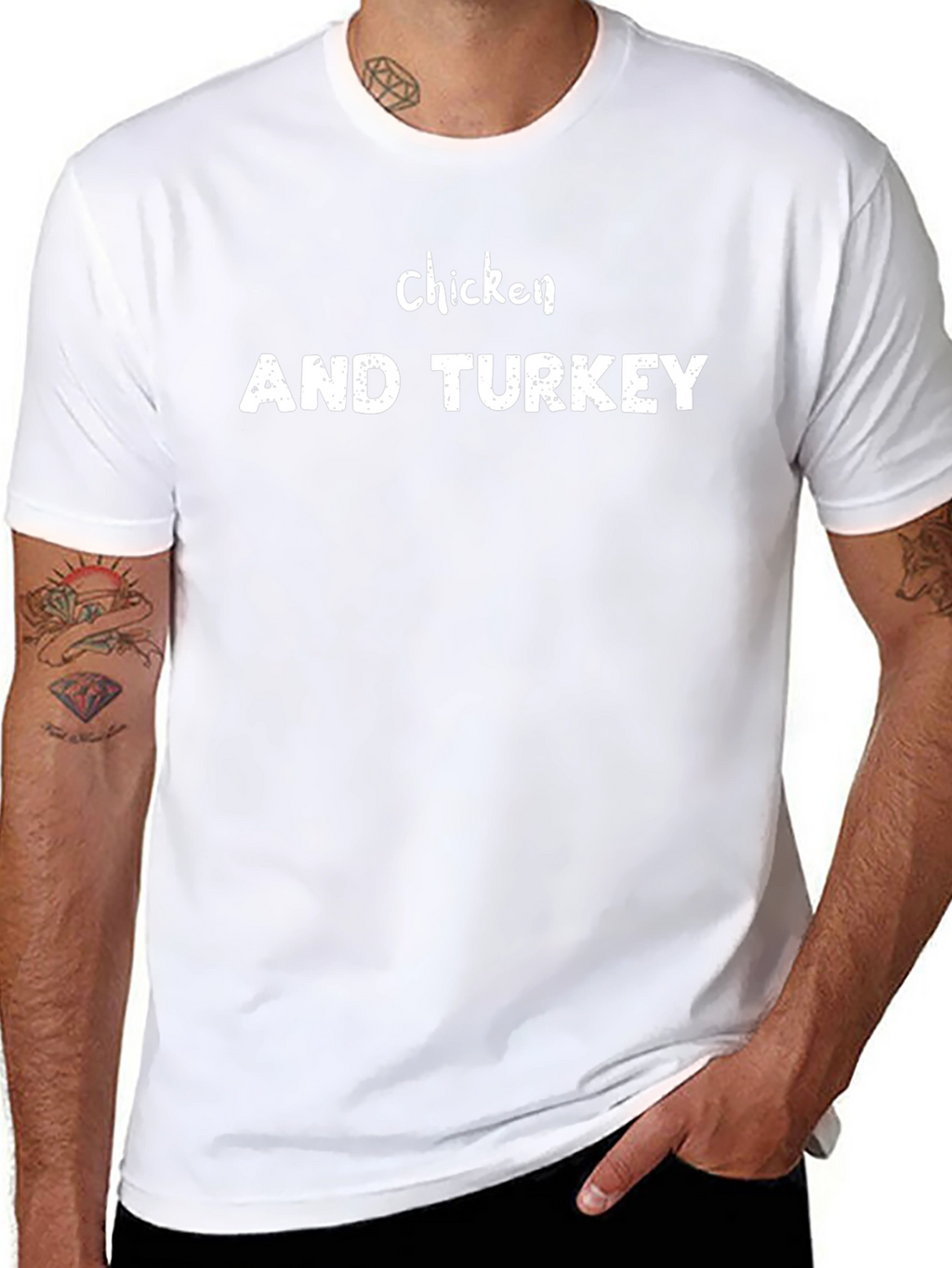 Camiseta Negra Chicken AND TURKEY