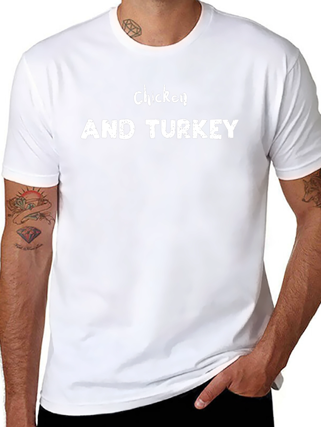 Camiseta Negra Chicken AND TURKEY