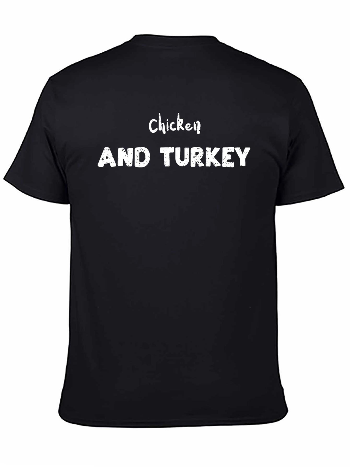 Camiseta Negra Chicken AND TURKEY