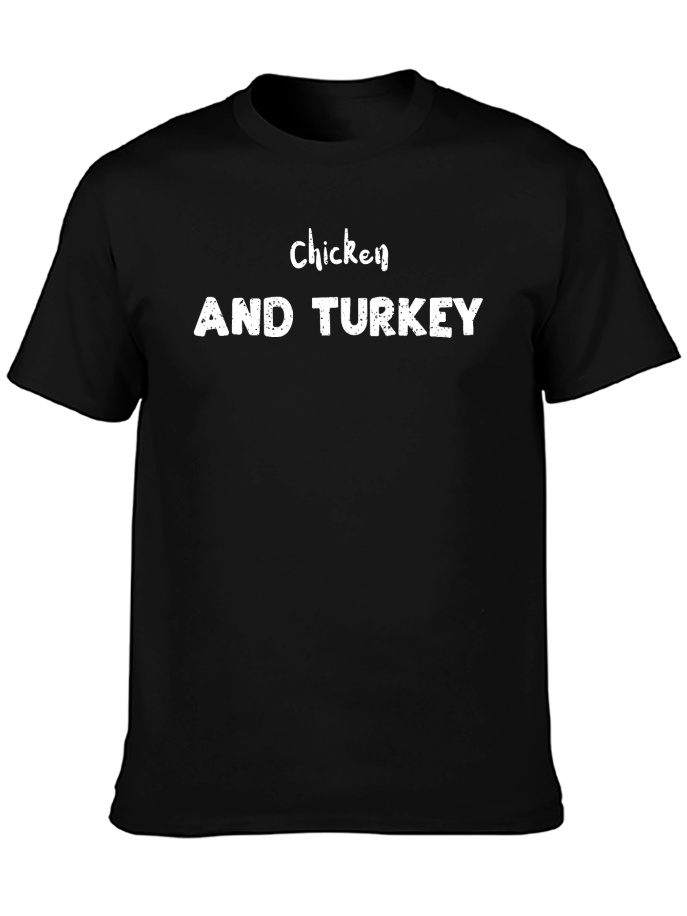 Camiseta Negra Chicken AND TURKEY