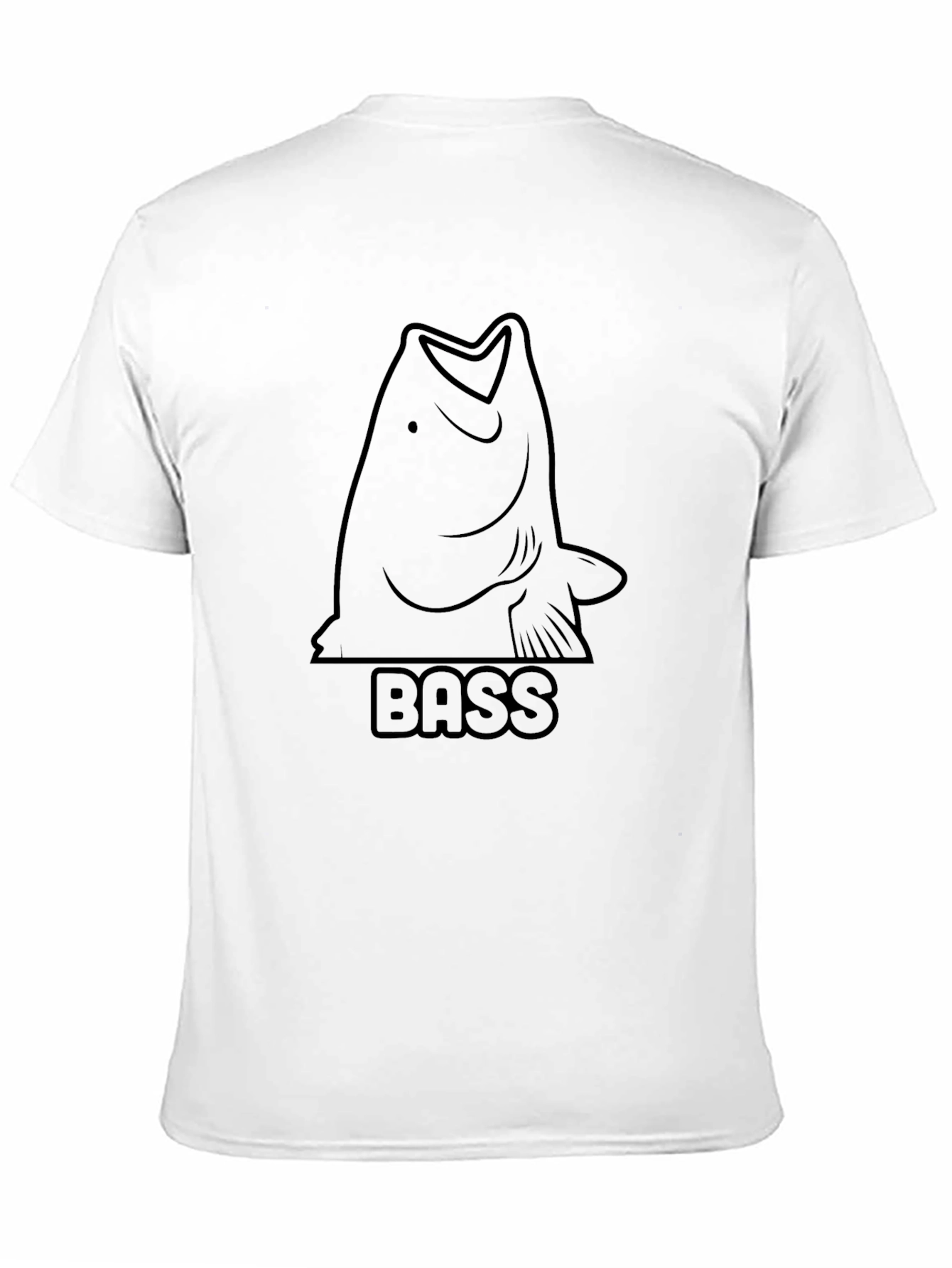 Camiseta Negra Bass para Hombre - Diseño de Pesca