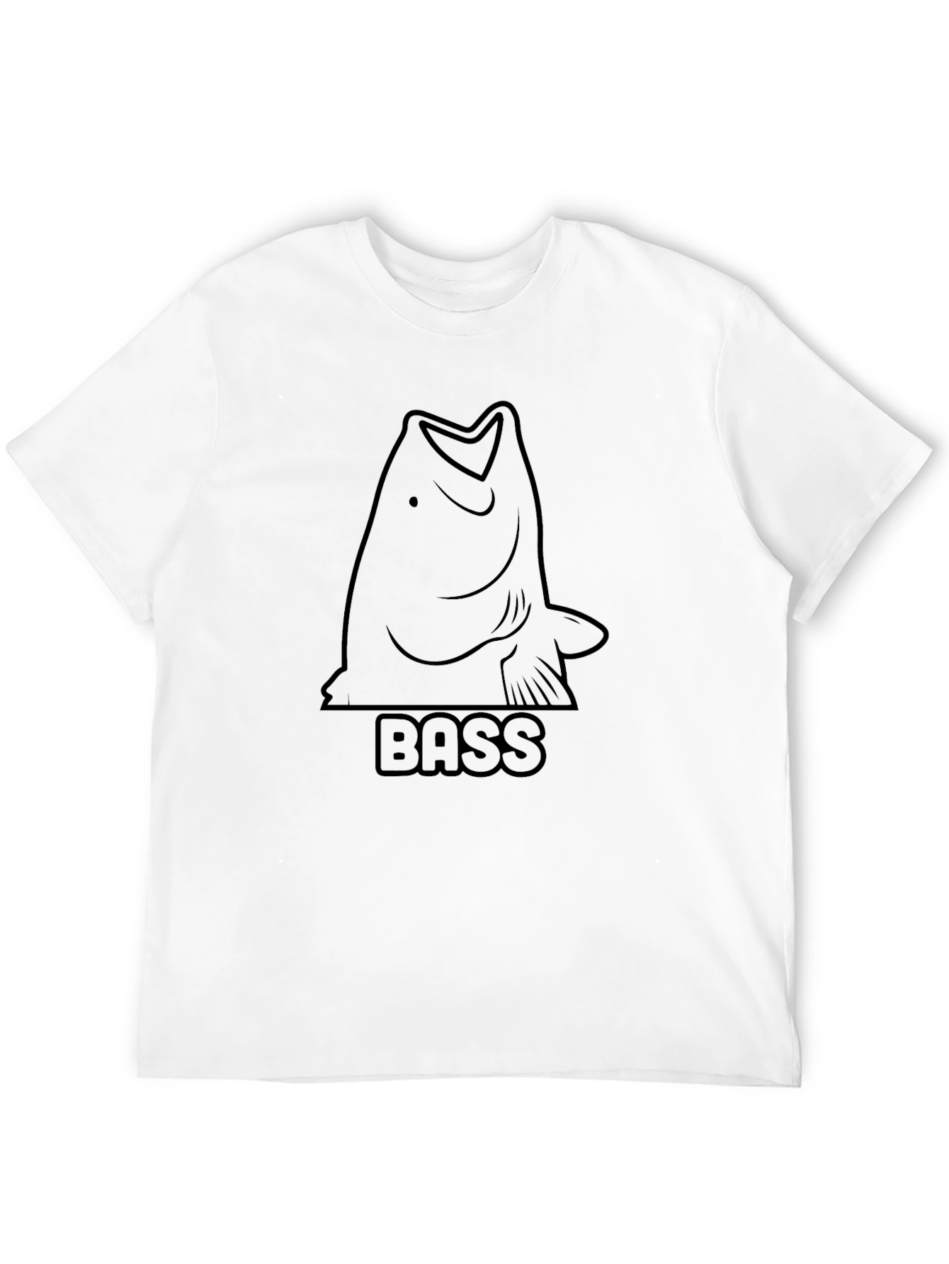 Camiseta Negra Bass para Hombre - Diseño de Pesca