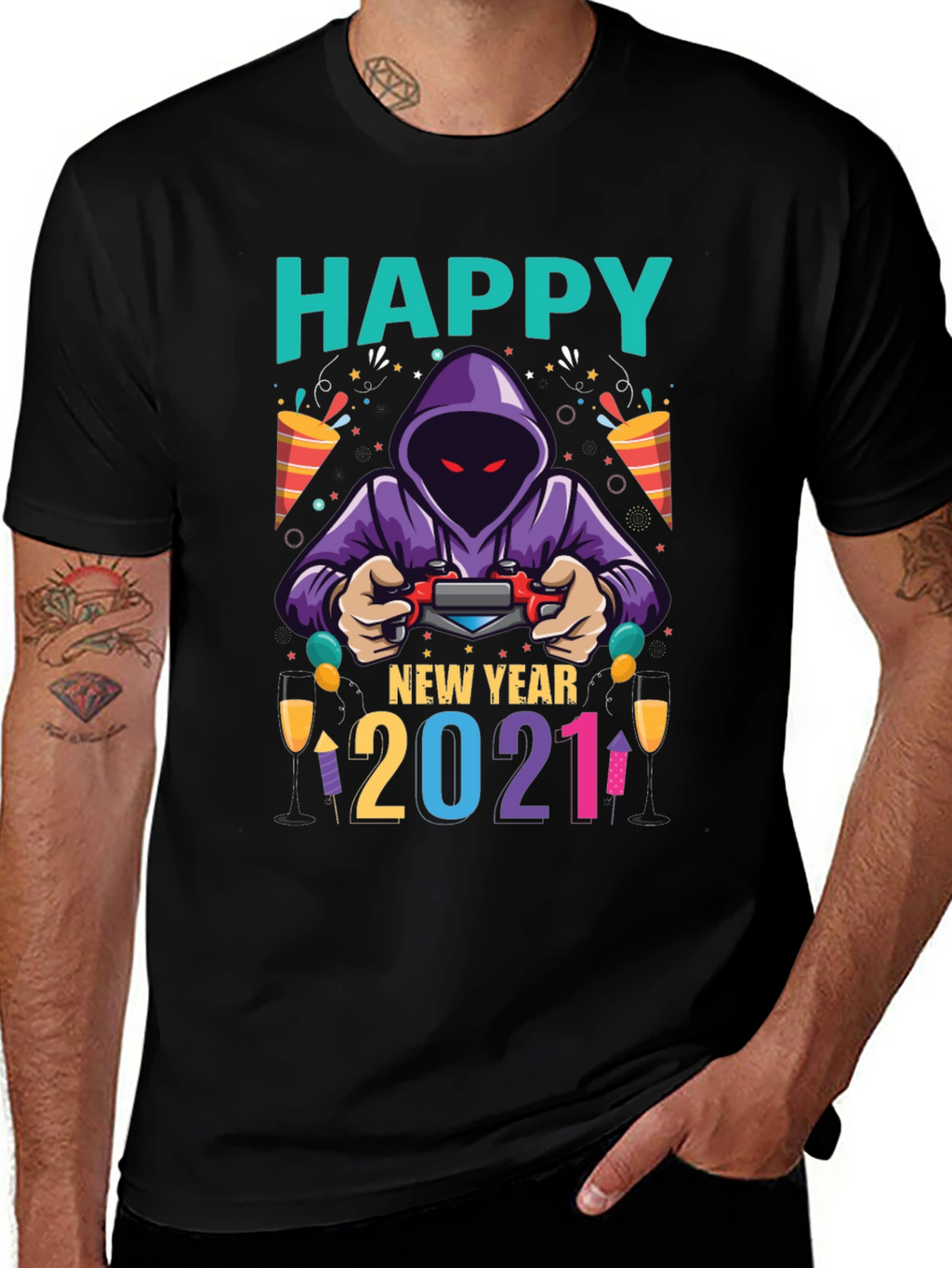 Camiseta Feliz Año Nuevo 2021 Gamer