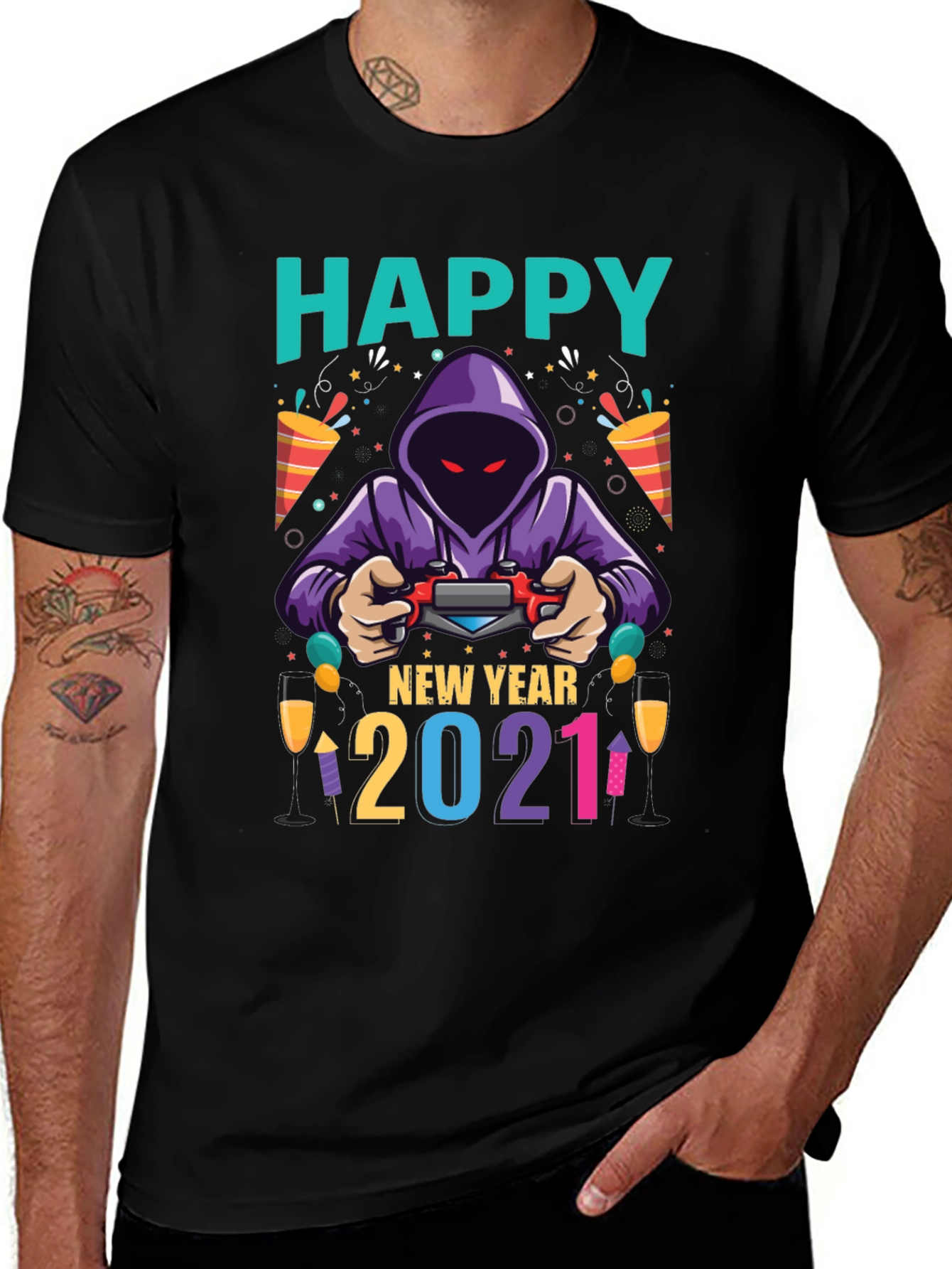 Camiseta Feliz Año Nuevo 2021 Gamer