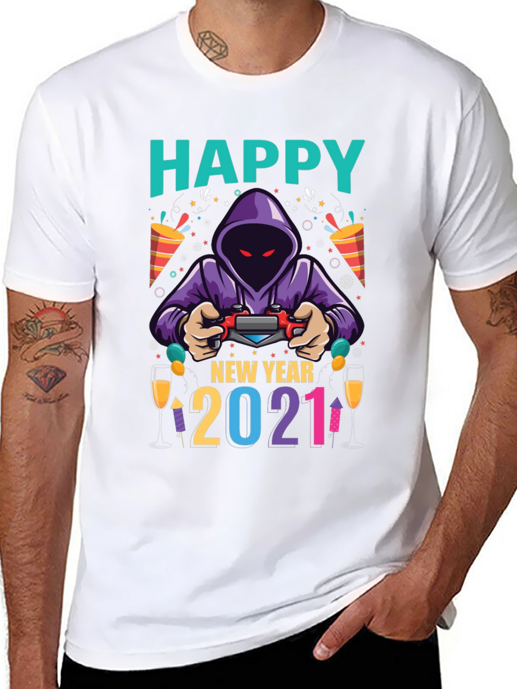 Camiseta Feliz Año Nuevo 2021 Gamer