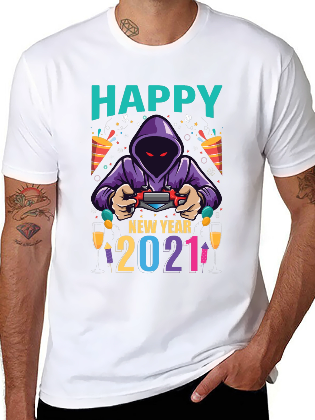 Camiseta Feliz Año Nuevo 2021 Gamer