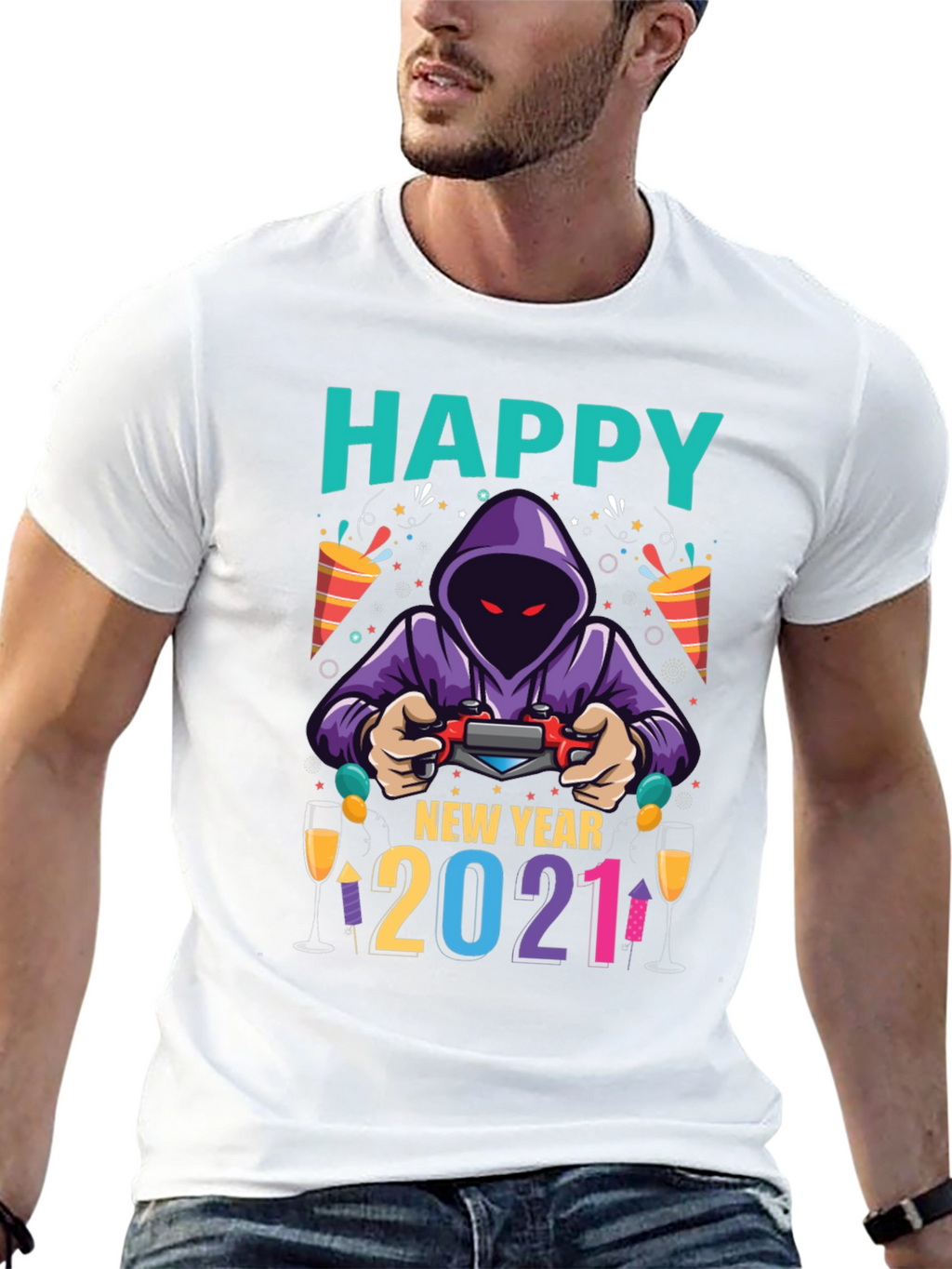 Camiseta Feliz Año Nuevo 2021 Gamer