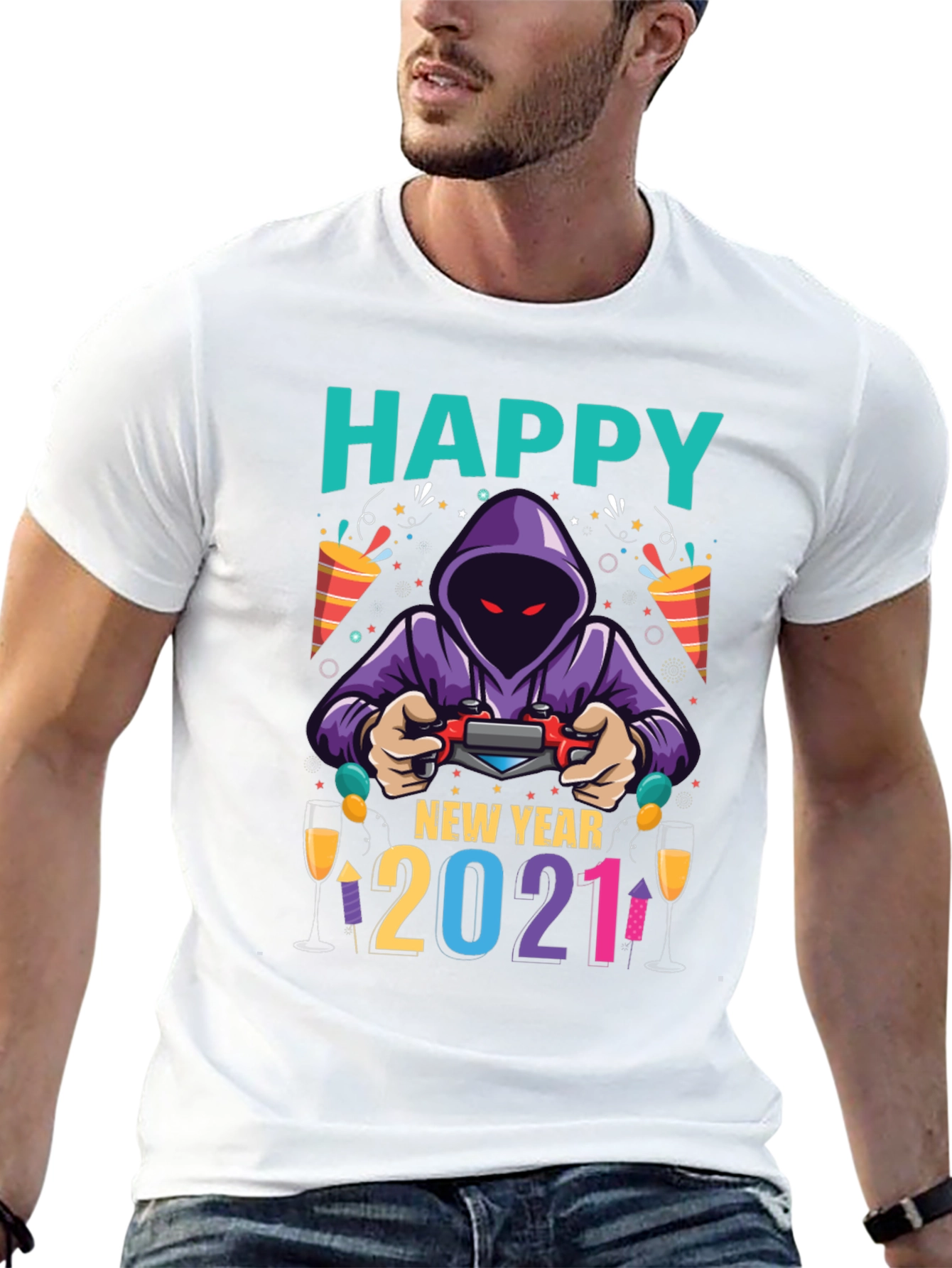 Camiseta Feliz Año Nuevo 2021 Gamer