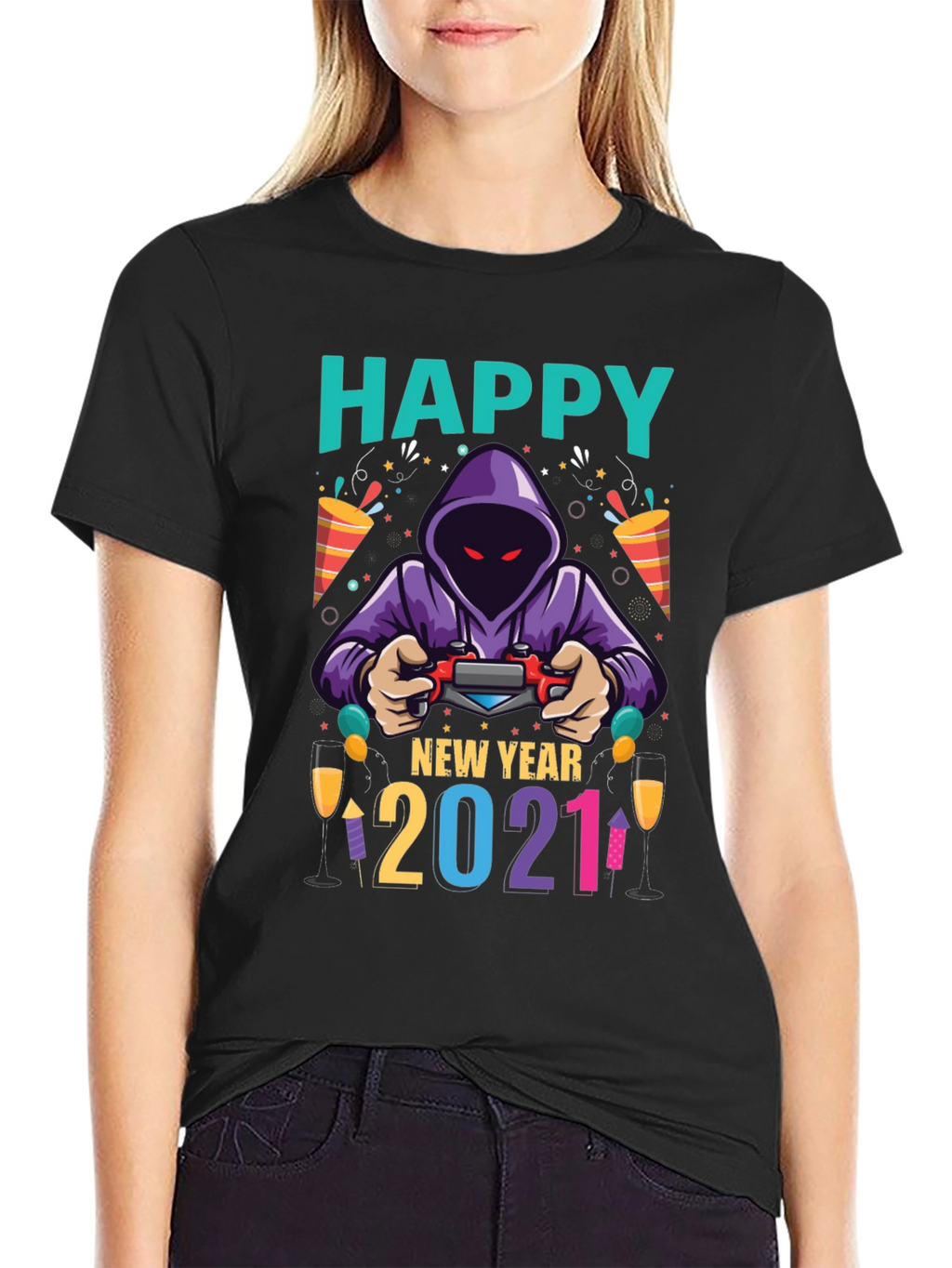 Camiseta Feliz Año Nuevo 2021 Gamer