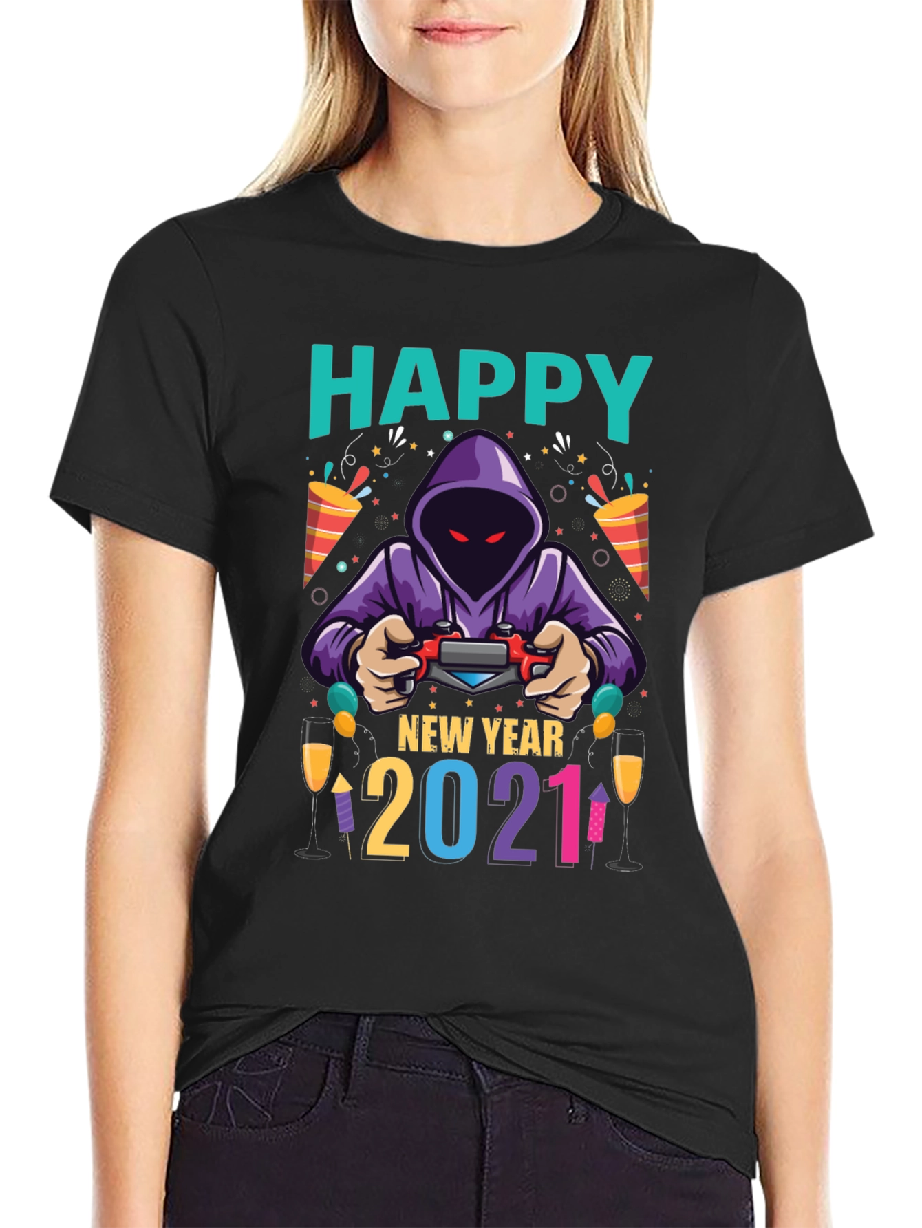 Camiseta Feliz Año Nuevo 2021 Gamer