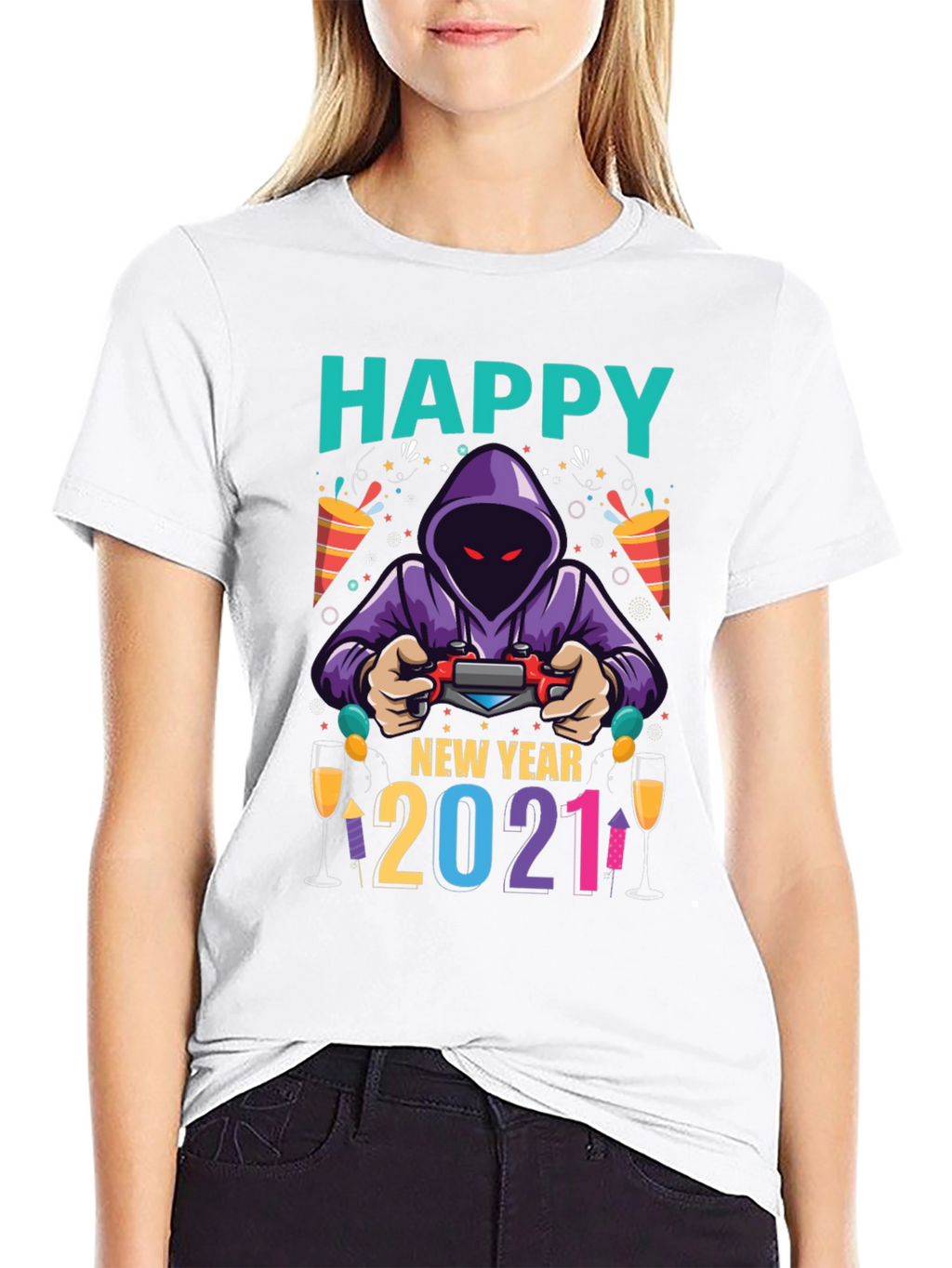 Camiseta Feliz Año Nuevo 2021 Gamer