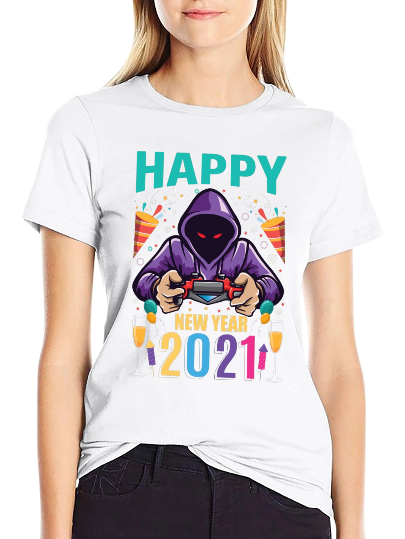 Camiseta Feliz Año Nuevo 2021 Gamer