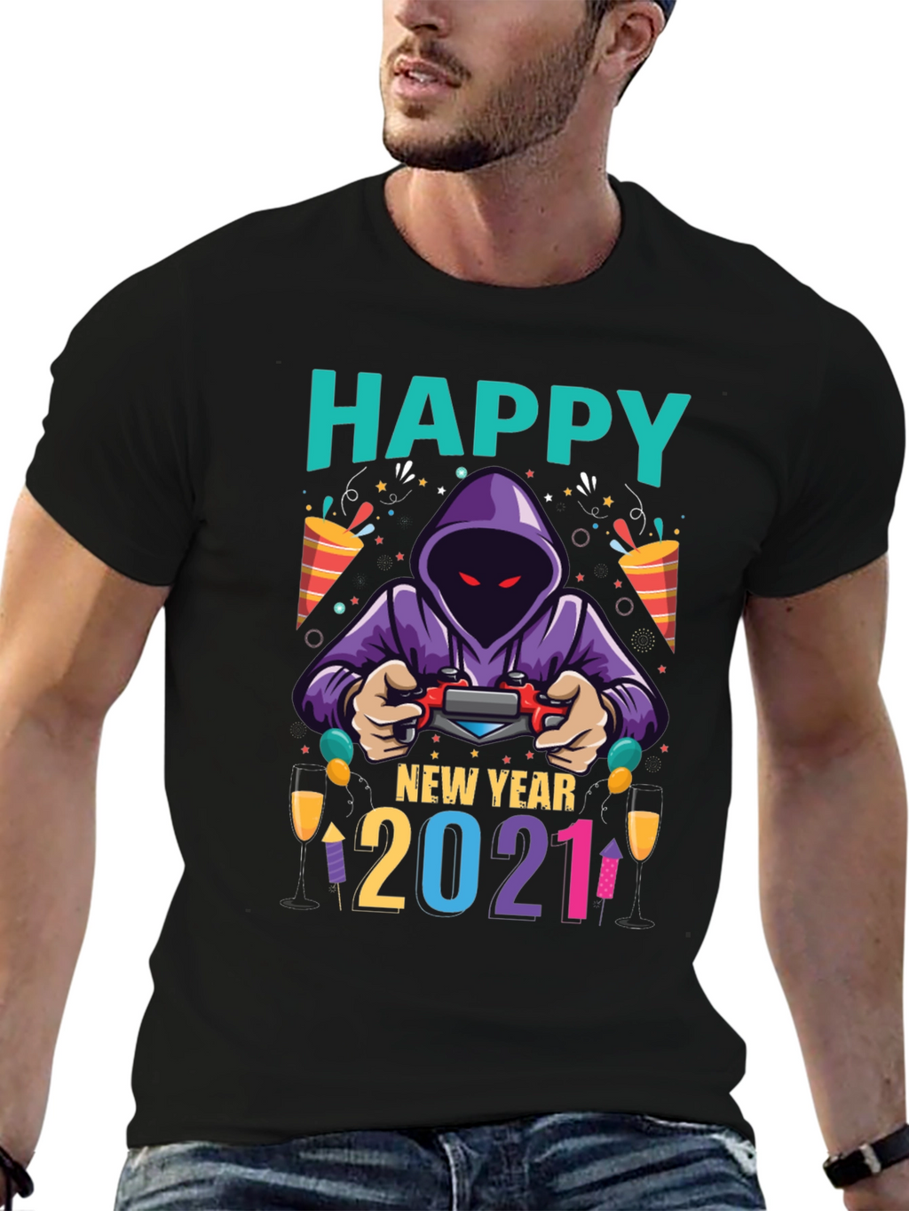 Camiseta Feliz Año Nuevo 2021 Gamer