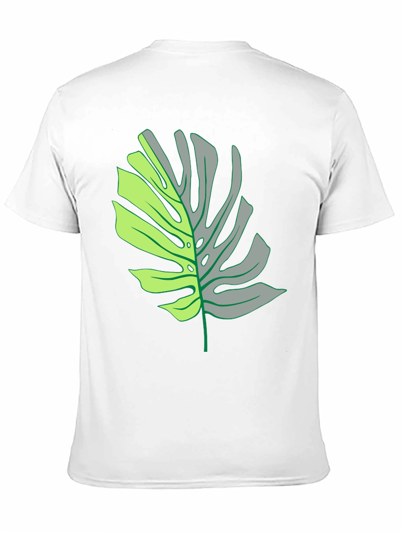 Camiseta Negra con Diseño de Hoja Monstera Dividida