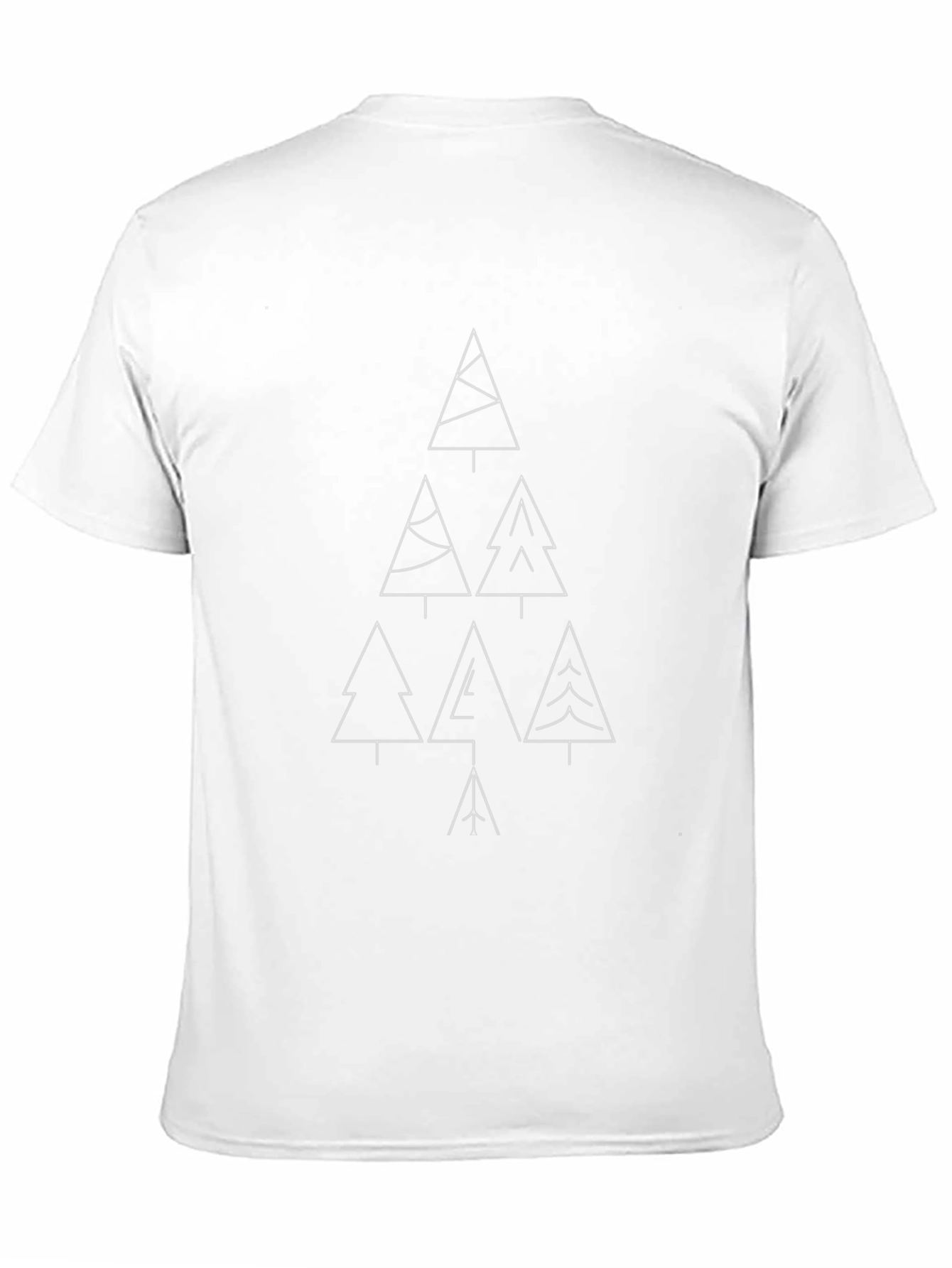 Camiseta Negra Árboles Navideños Minimalistas