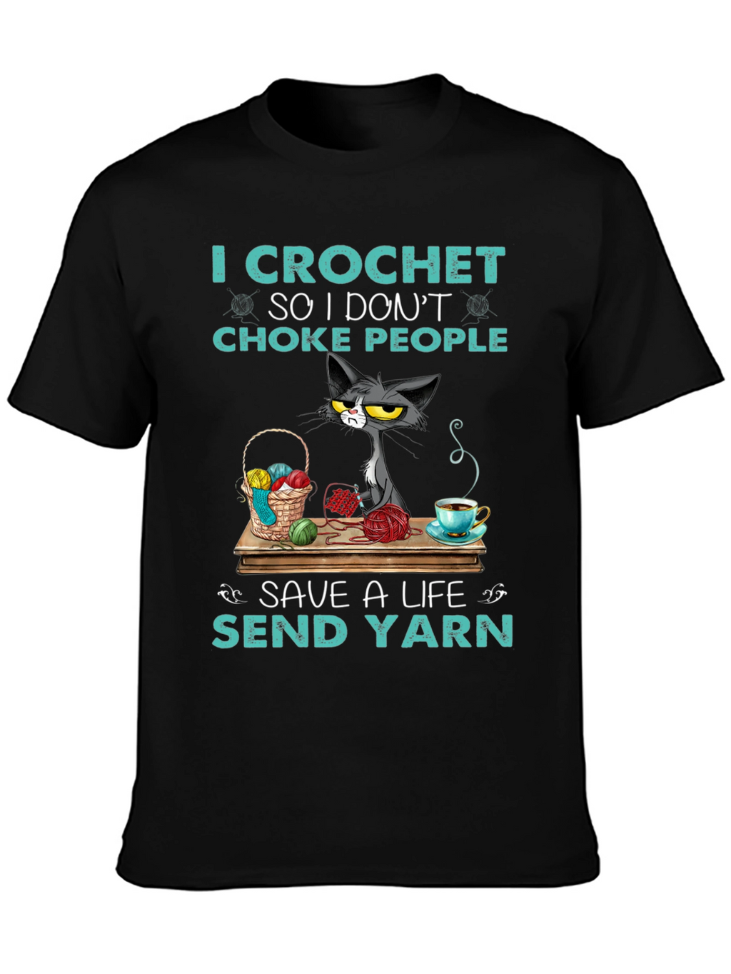 Camiseta Crochet Para No Estrangular Divertida
