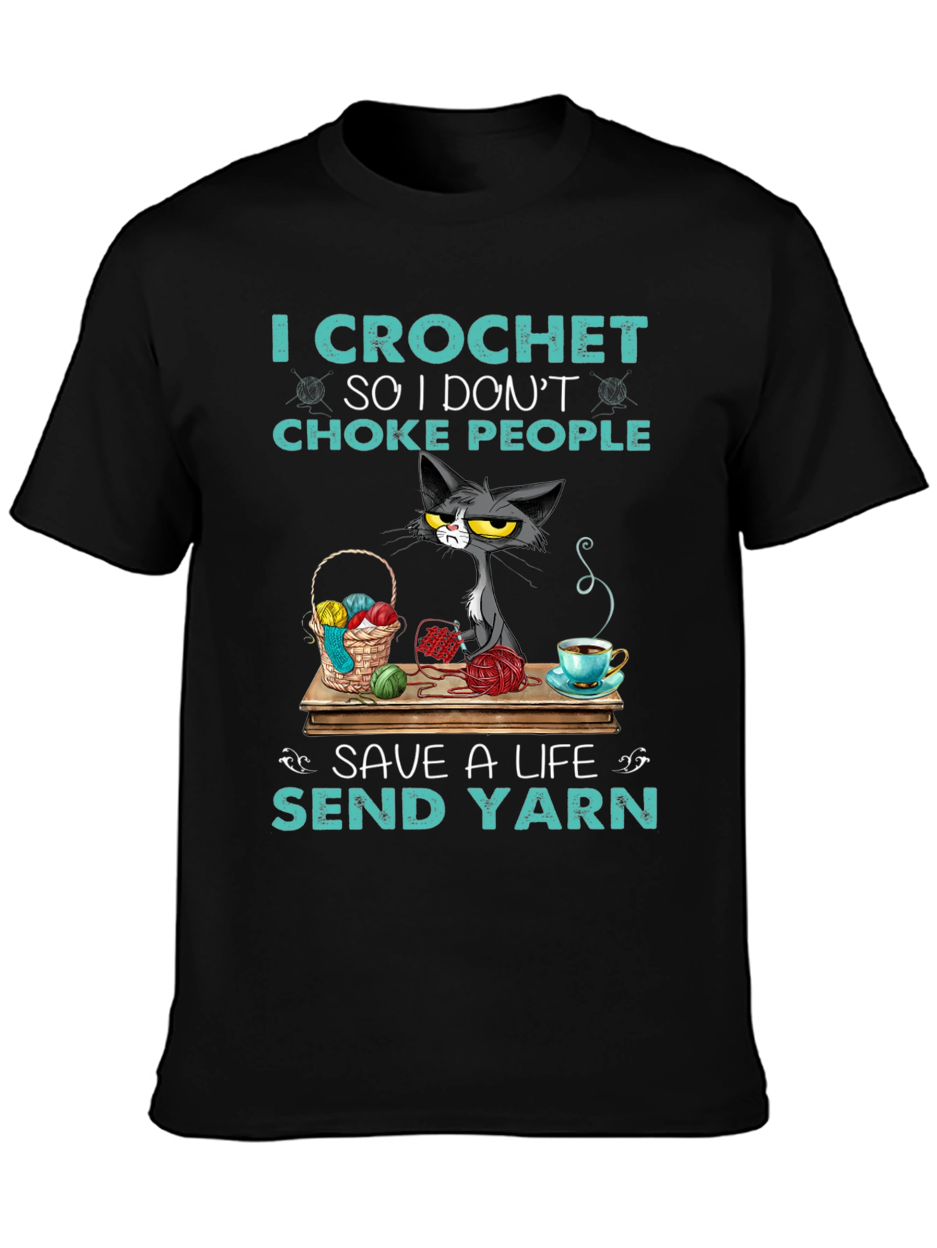 Camiseta Crochet Para No Estrangular Divertida