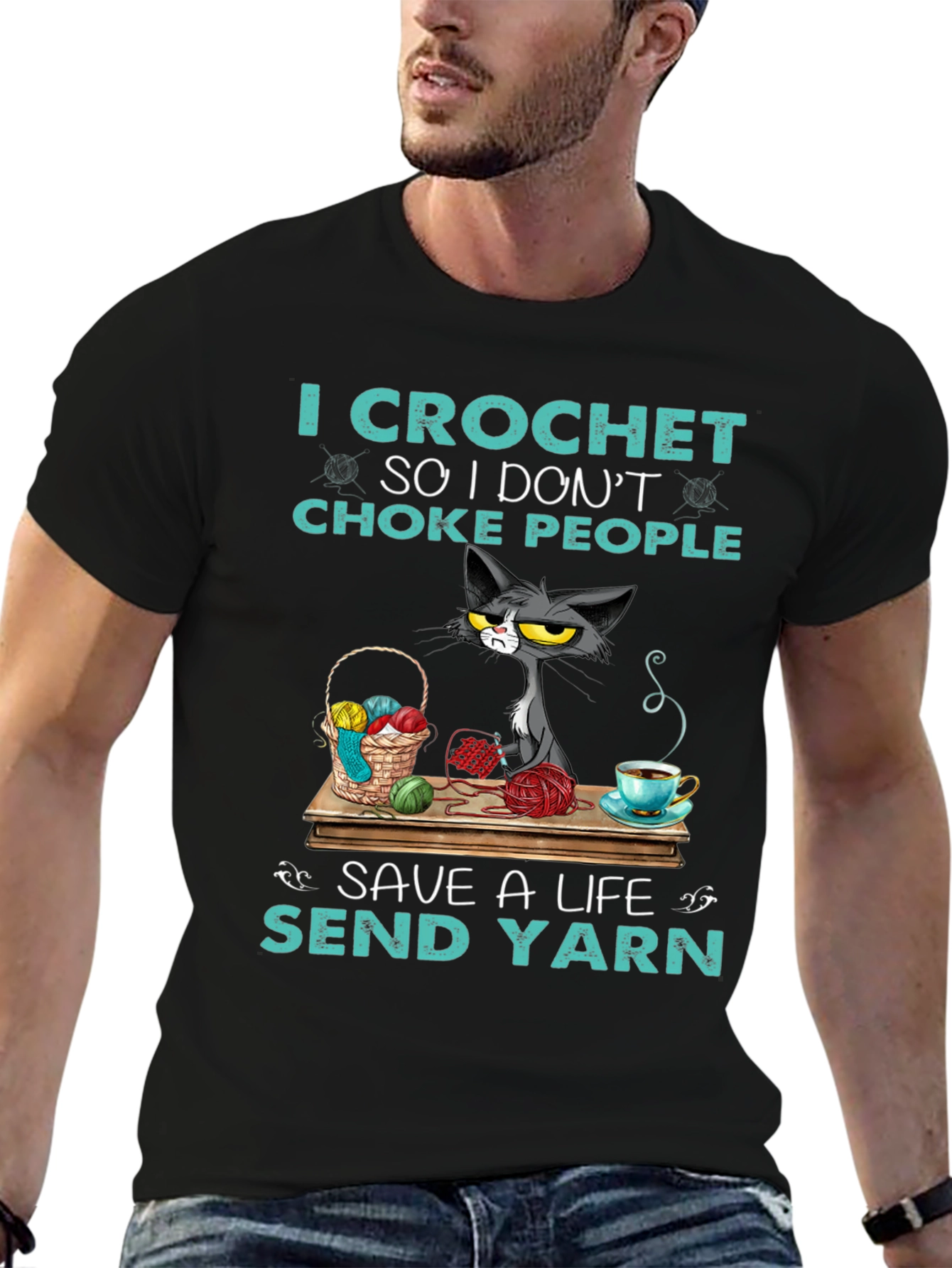 Camiseta Crochet Para No Estrangular Divertida