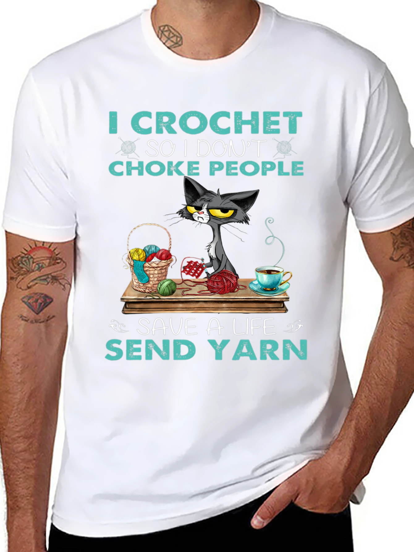 Camiseta Crochet Para No Estrangular Divertida